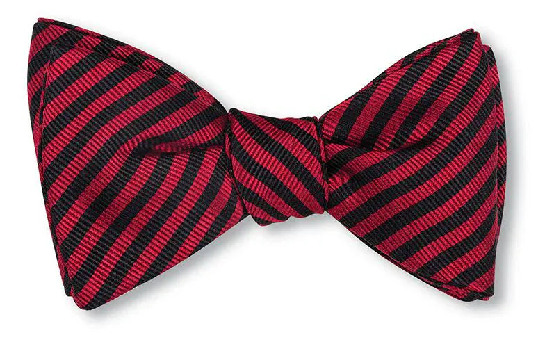 R. Hanauer, Inc. Ties Red/Black Sherman Stripe Bow Tie