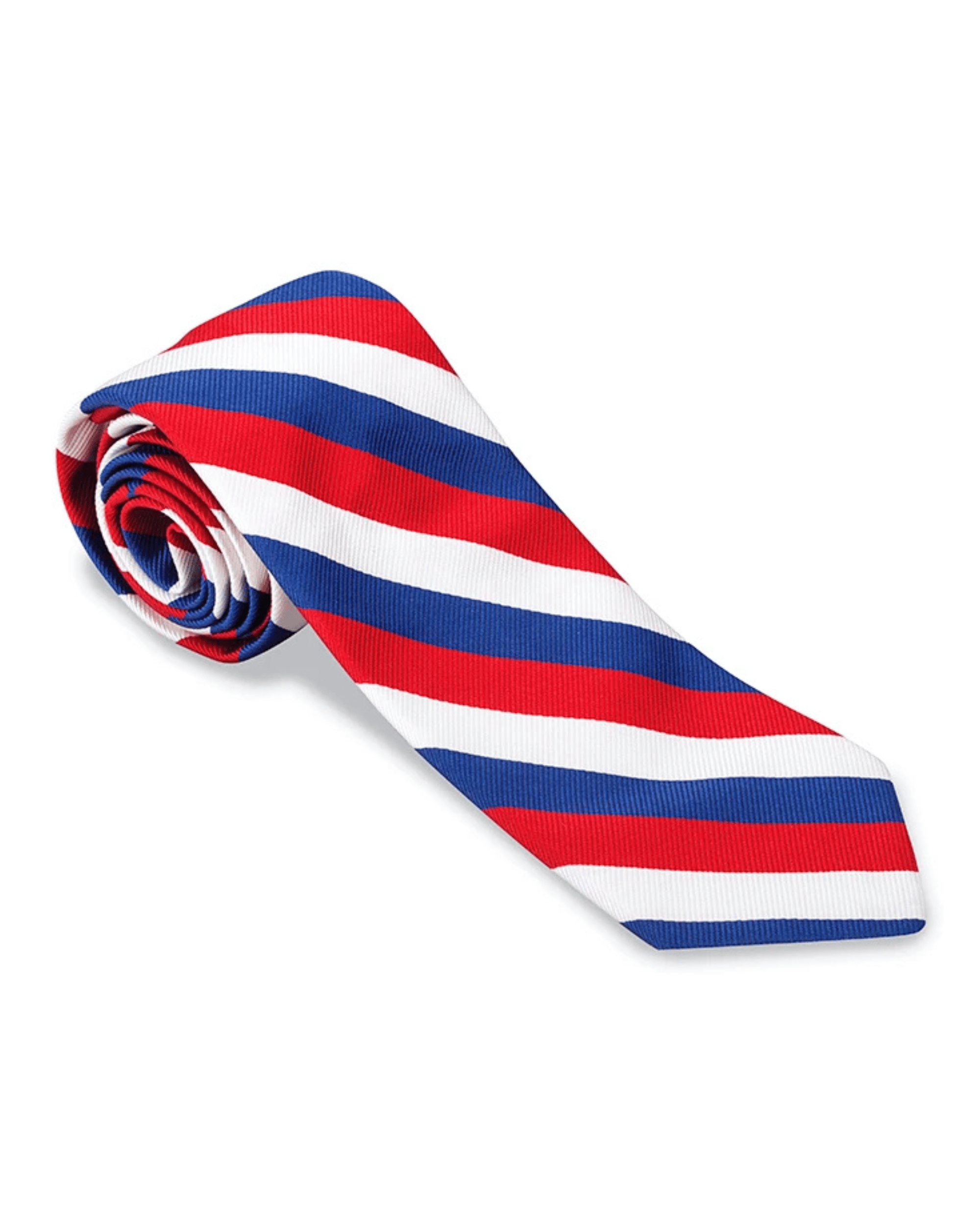R. Hanauer, Inc. Ties RED/WHITE/BLUE Wellford Stripes Necktie