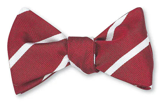 R. Hanauer, Inc. Ties Red/White Buckingham Striped Bow Tie