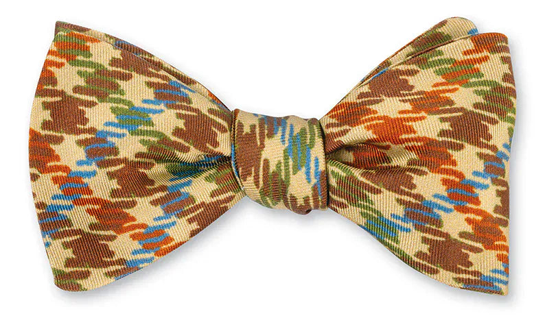 R. Hanauer, Inc. Ties Tan Gun Club Check Bow Tie