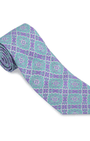 R. Hanauer, Inc. Ties Violet/Green Bannock Medallions Necktie