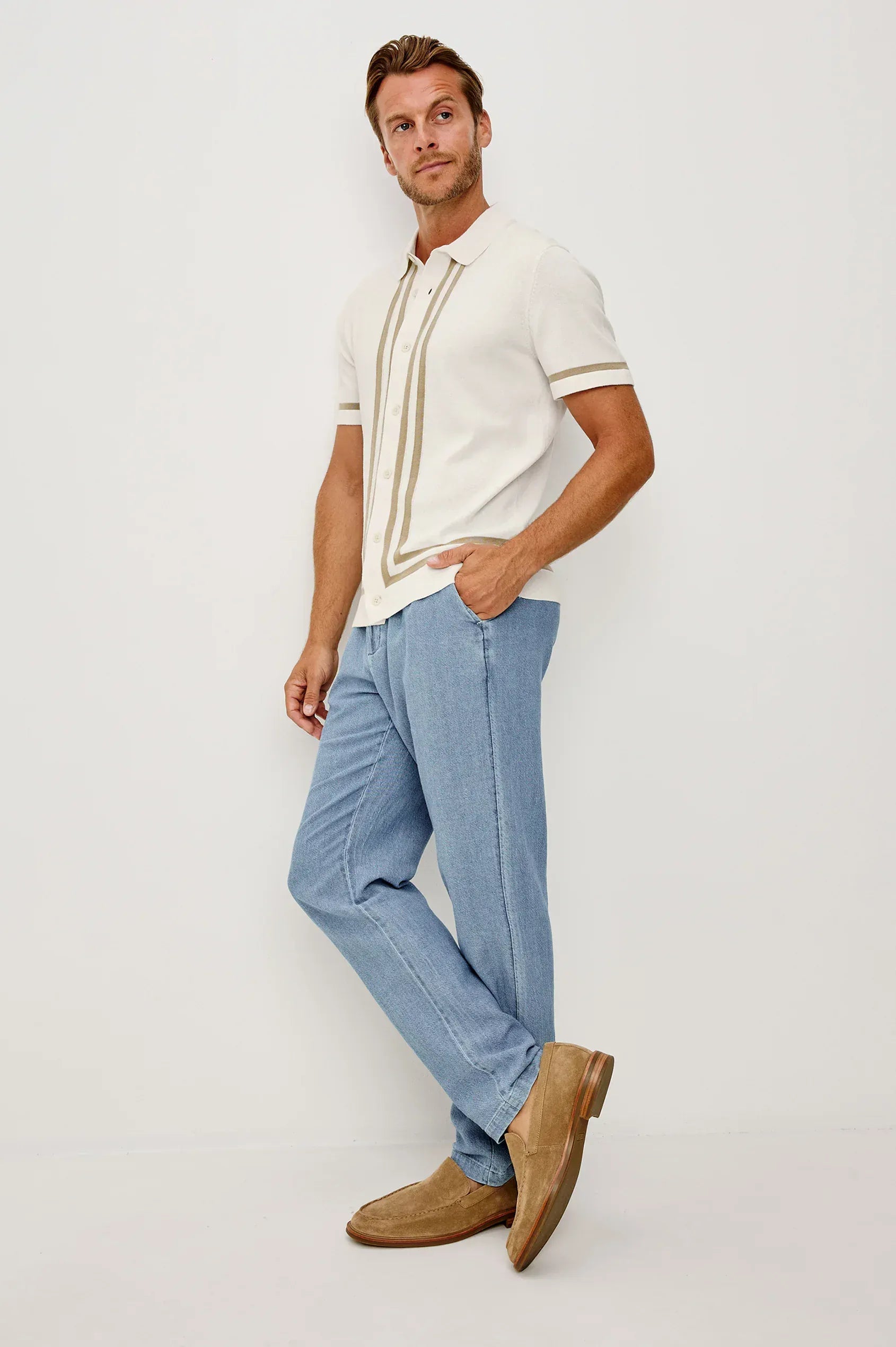 Rails Polos Leo Shirt in White Cashew