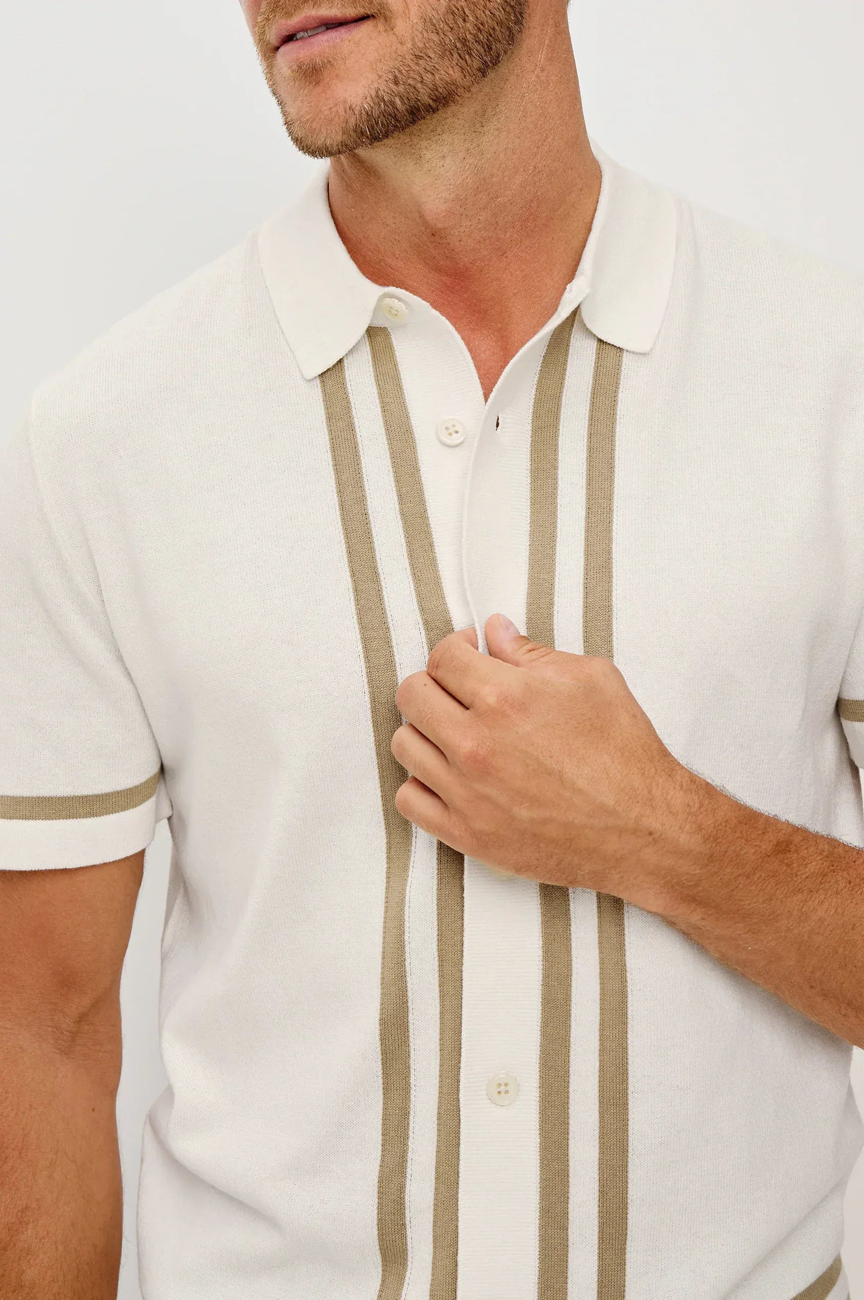 Rails Polos Leo Shirt in White Cashew