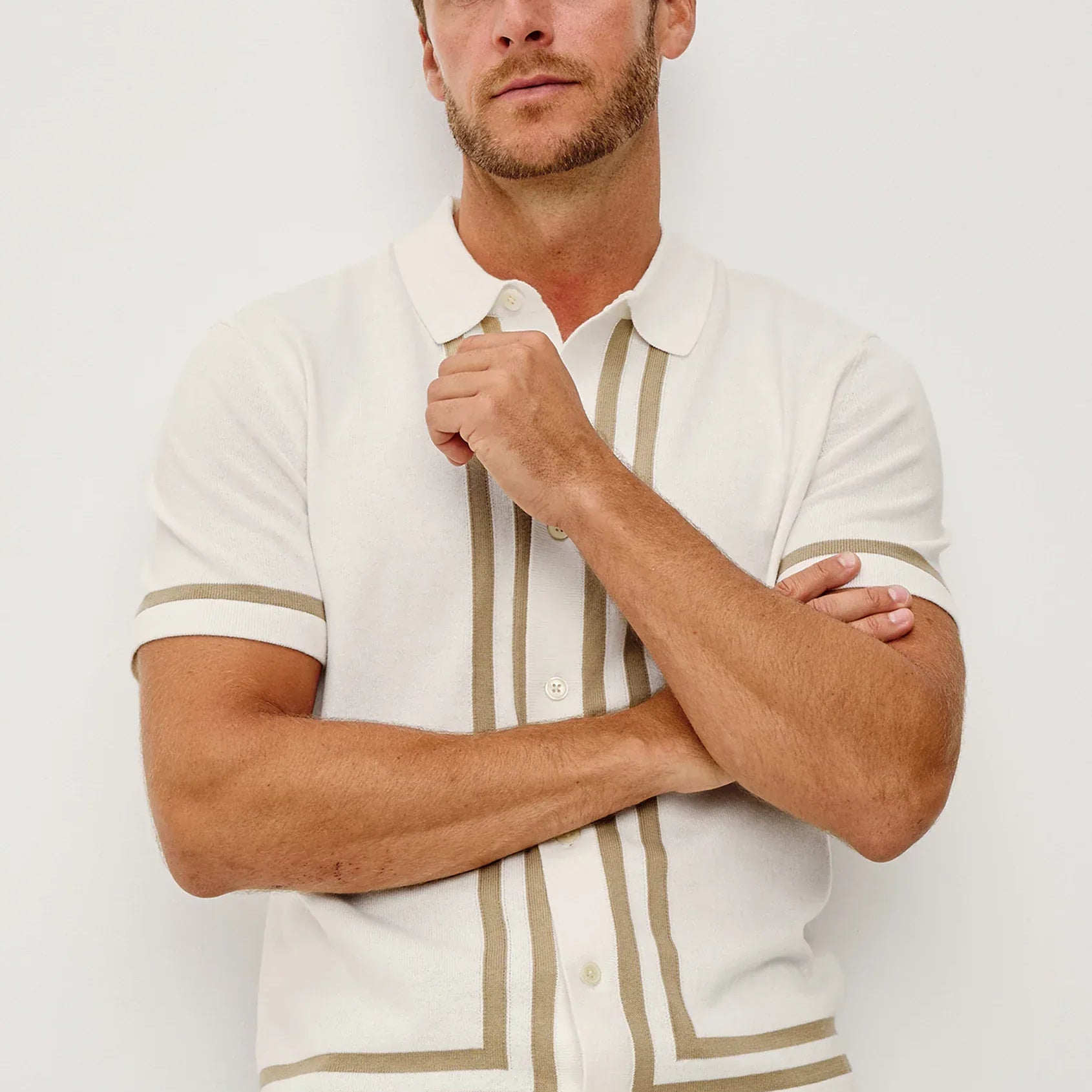 Rails Polos Leo Shirt in White Cashew