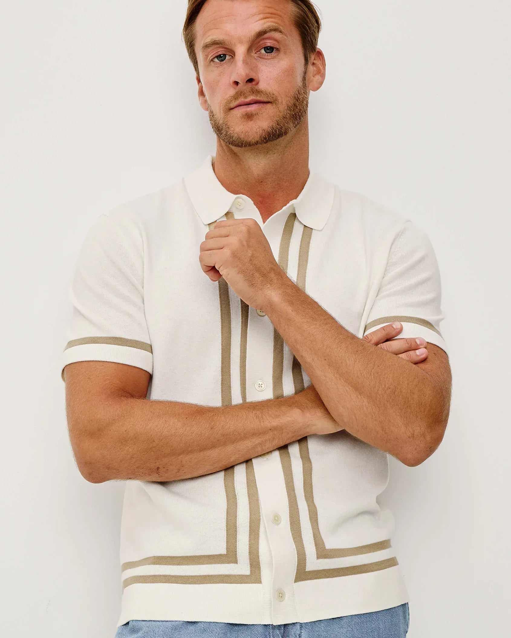 Rails Polos Leo Shirt in White Cashew