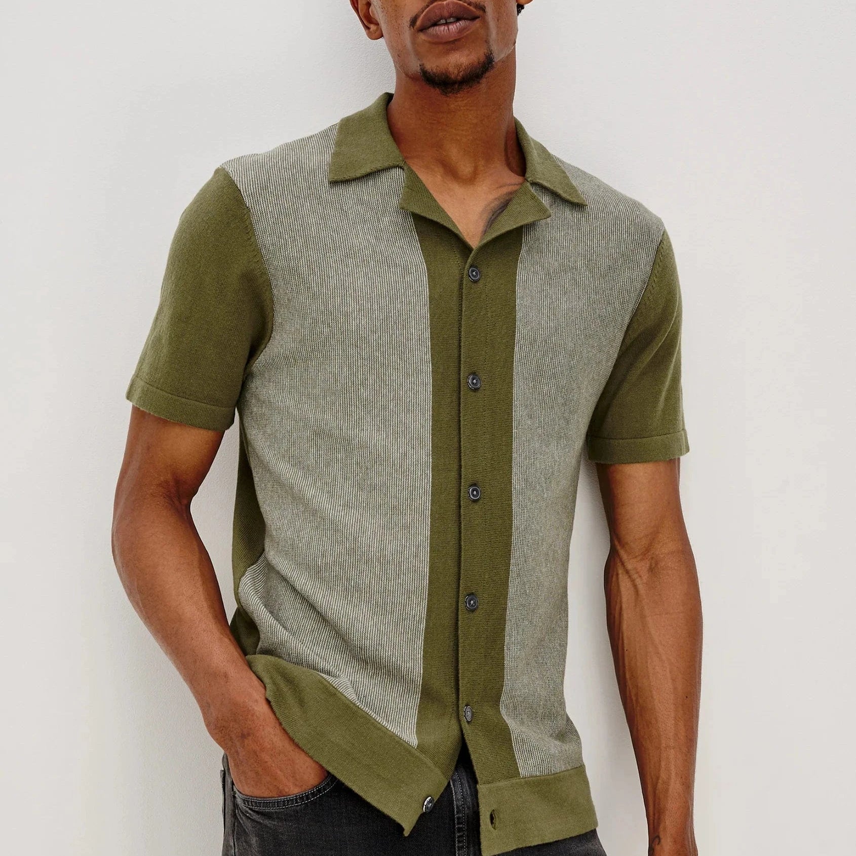 Rails Sport Shirts 8391 OLIVE KHAKI STRIPE / S Silas