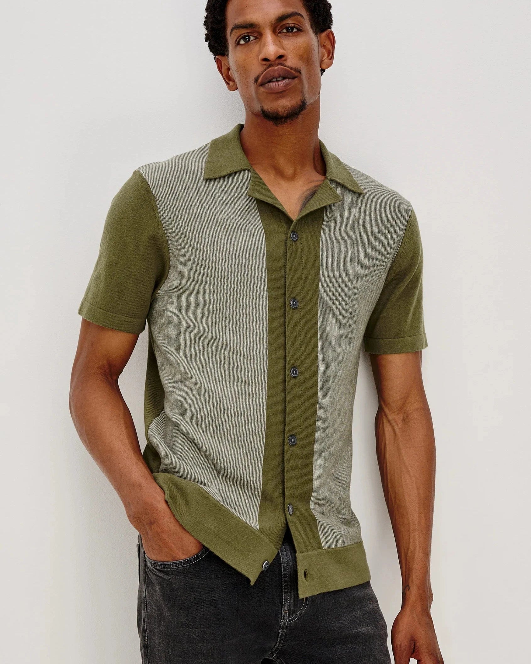 Rails Sport Shirts 8391 OLIVE KHAKI STRIPE / S Silas