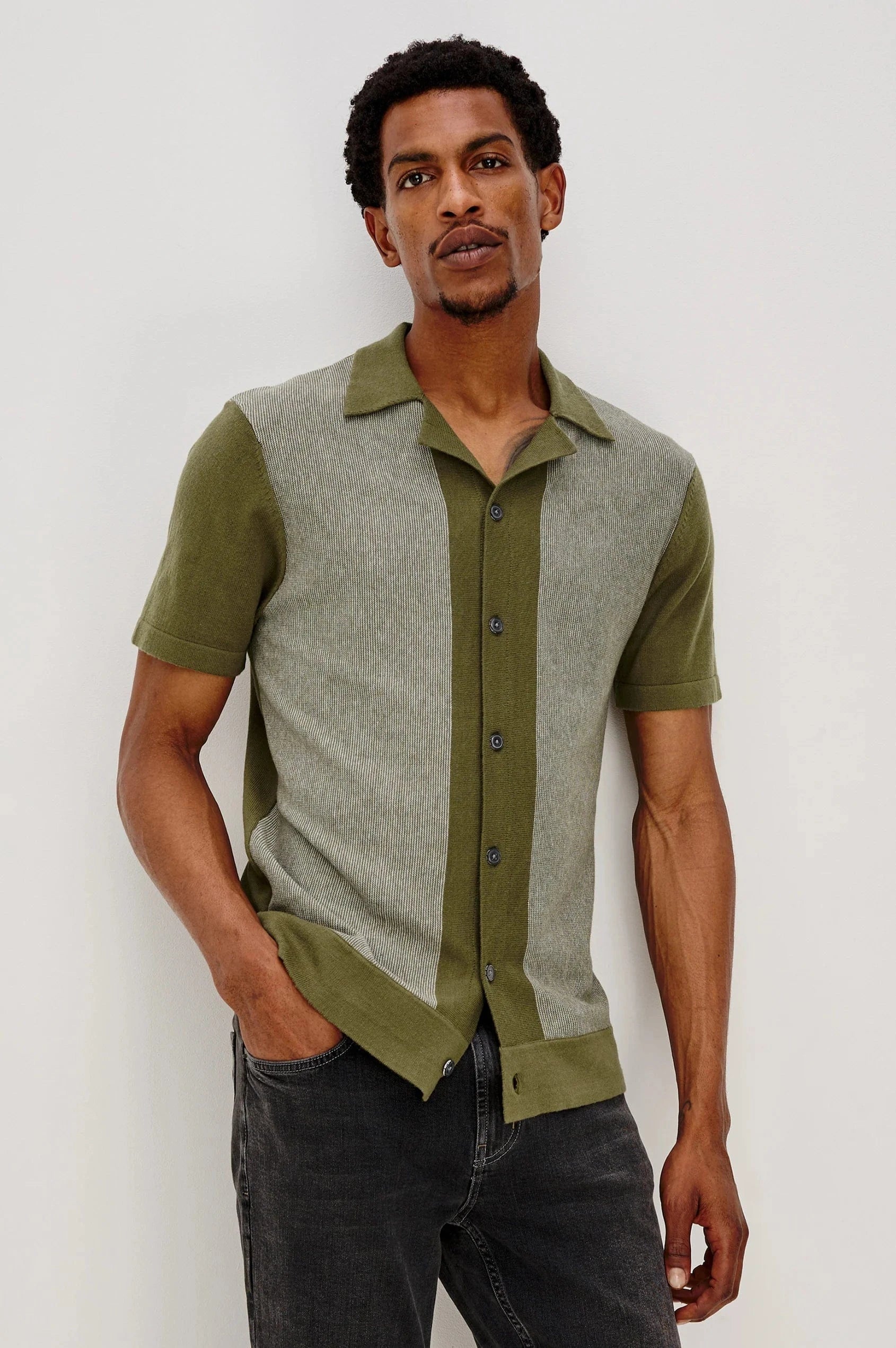 Rails Sport Shirts 8391 OLIVE KHAKI STRIPE / S Silas