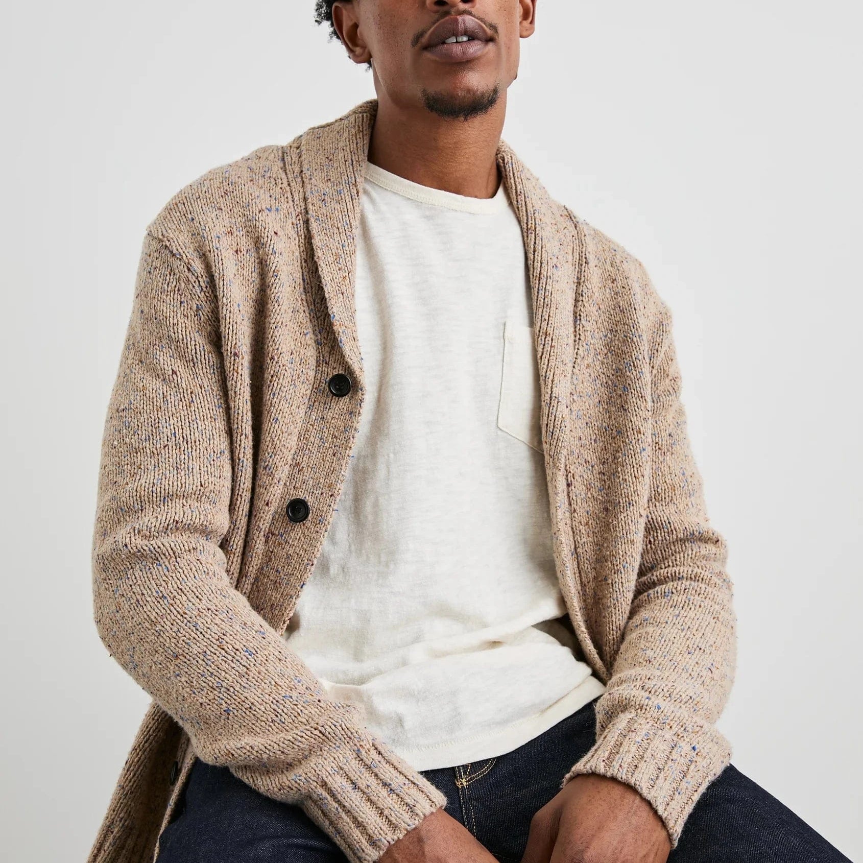 Rails Sweaters Corden Cardigan in Oatmeal Speckle