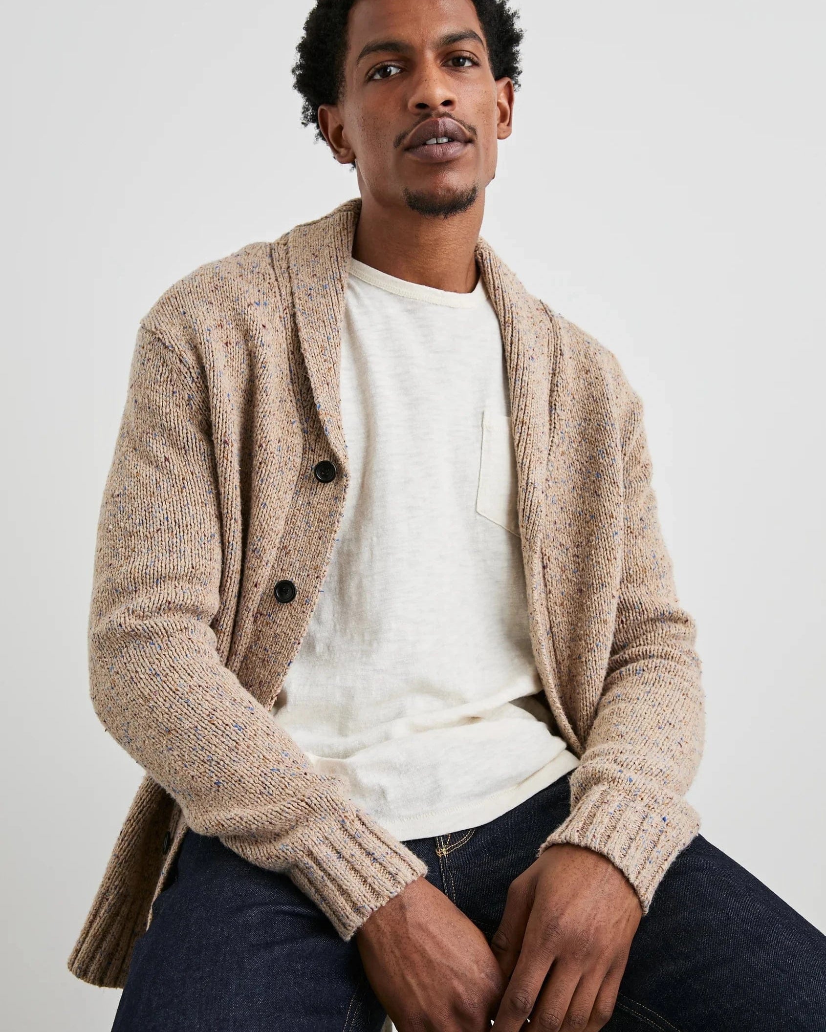 Rails Sweaters Corden Cardigan in Oatmeal Speckle