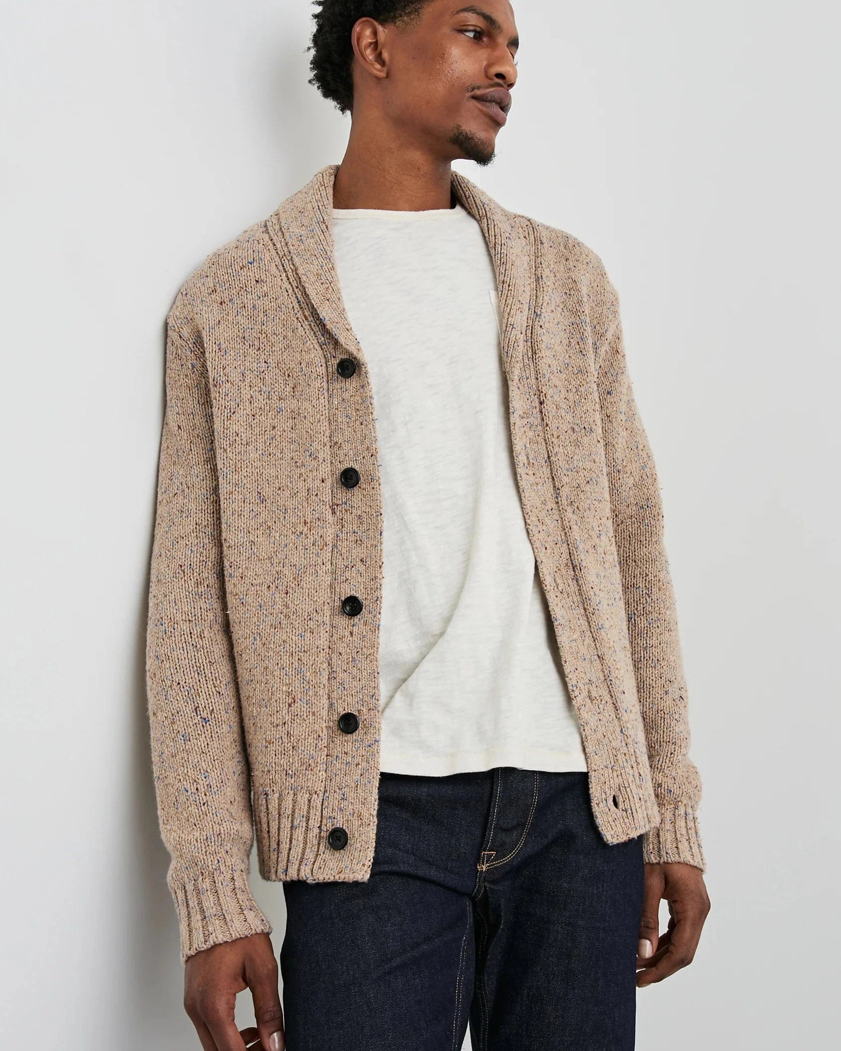 Rails Sweaters Corden Cardigan in Oatmeal Speckle