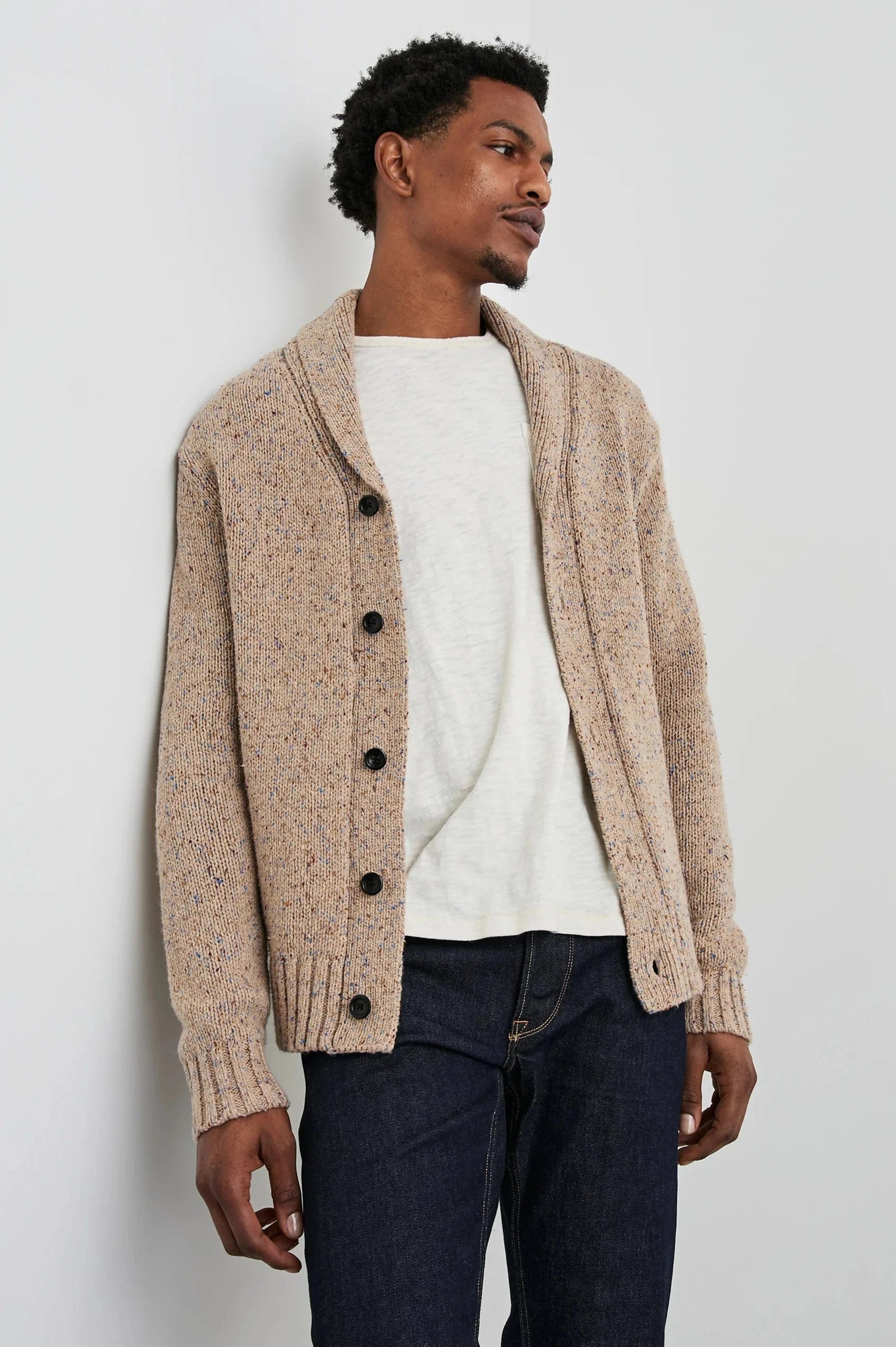 Rails Sweaters Corden Cardigan in Oatmeal Speckle