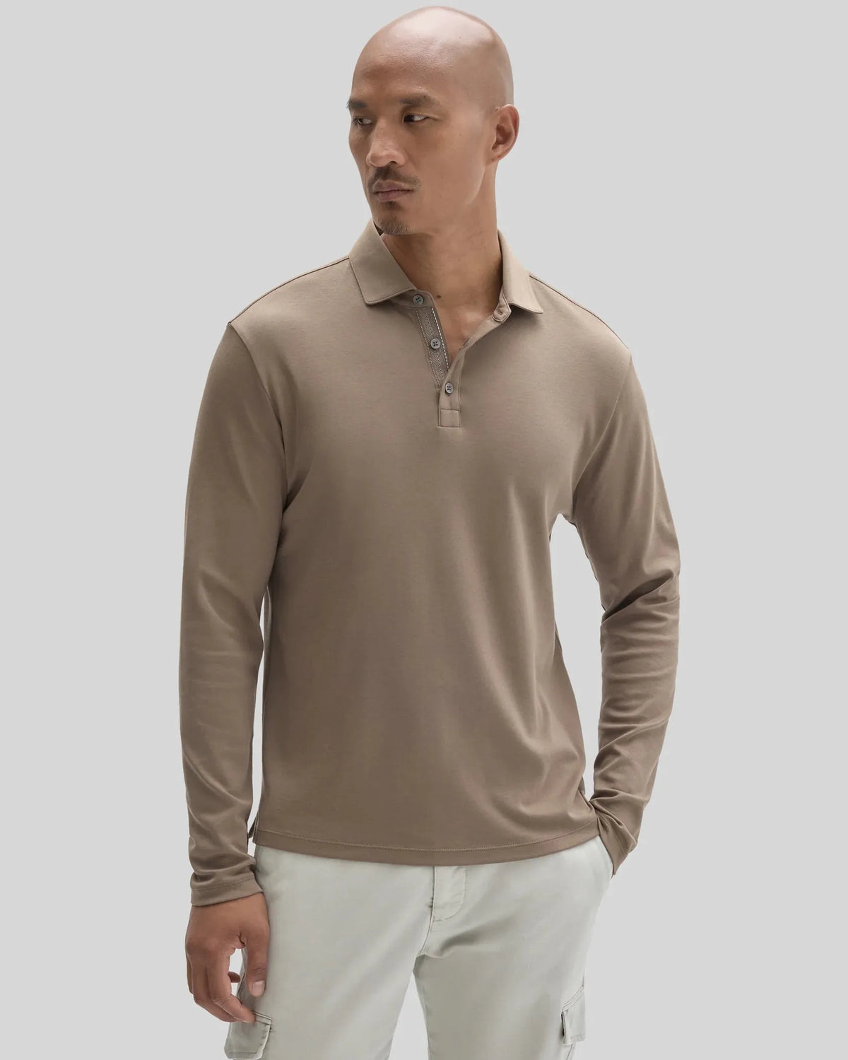 Robert Barakett Polos The Barakett Long Sleeve Herringbone Polo