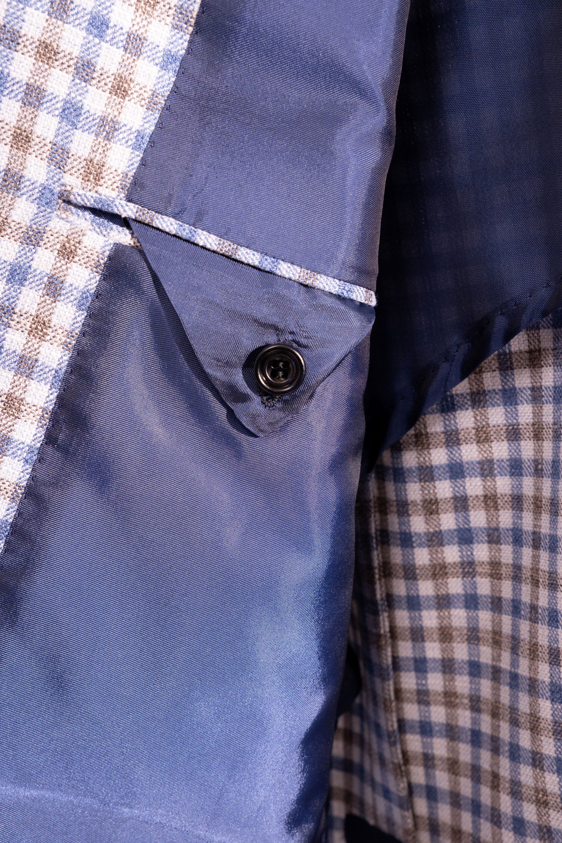 Sartorio Sport Coats Gray and Royal Blue Tattersall Sport Jacket