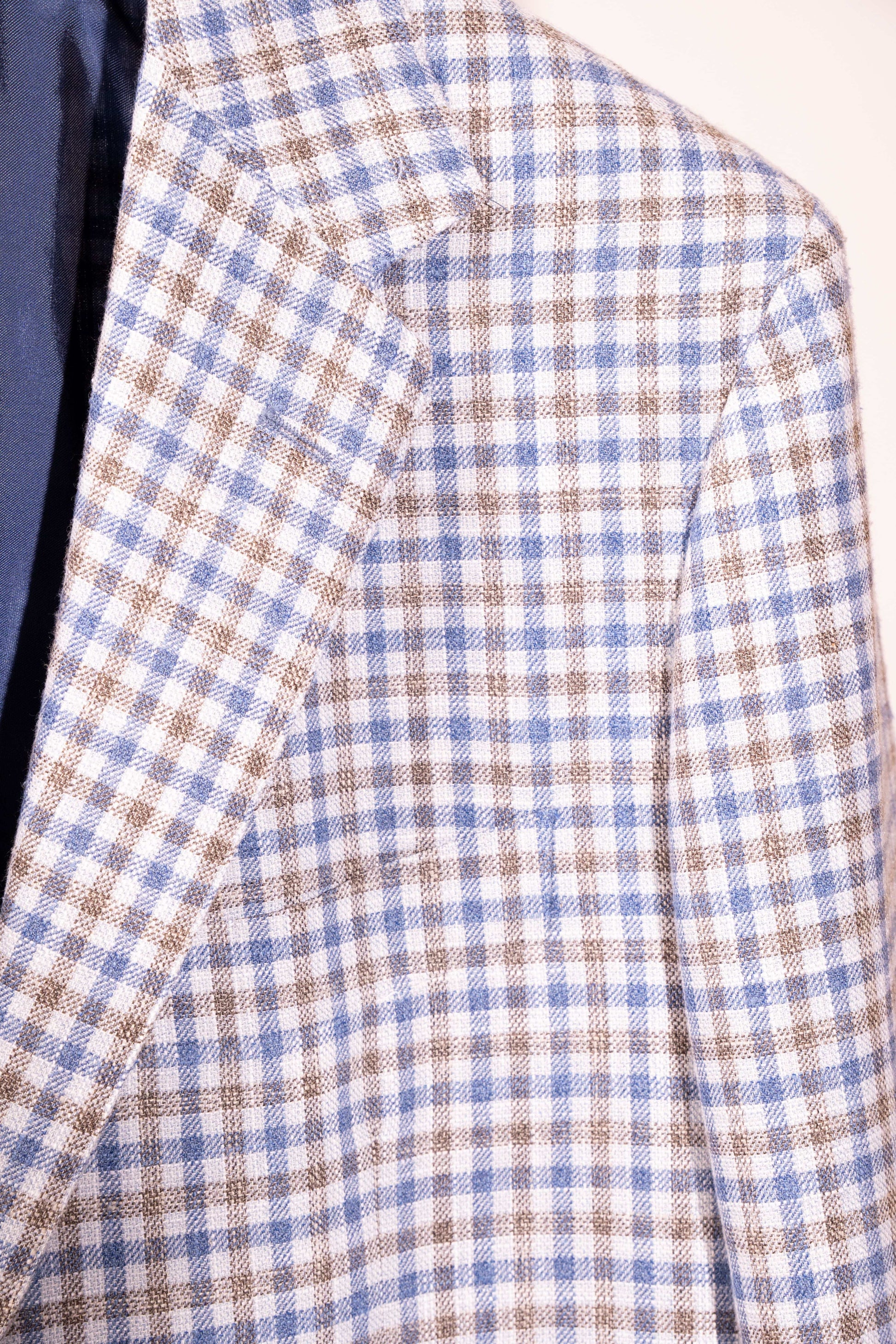 Sartorio Sport Coats Gray and Royal Blue Tattersall Sport Jacket