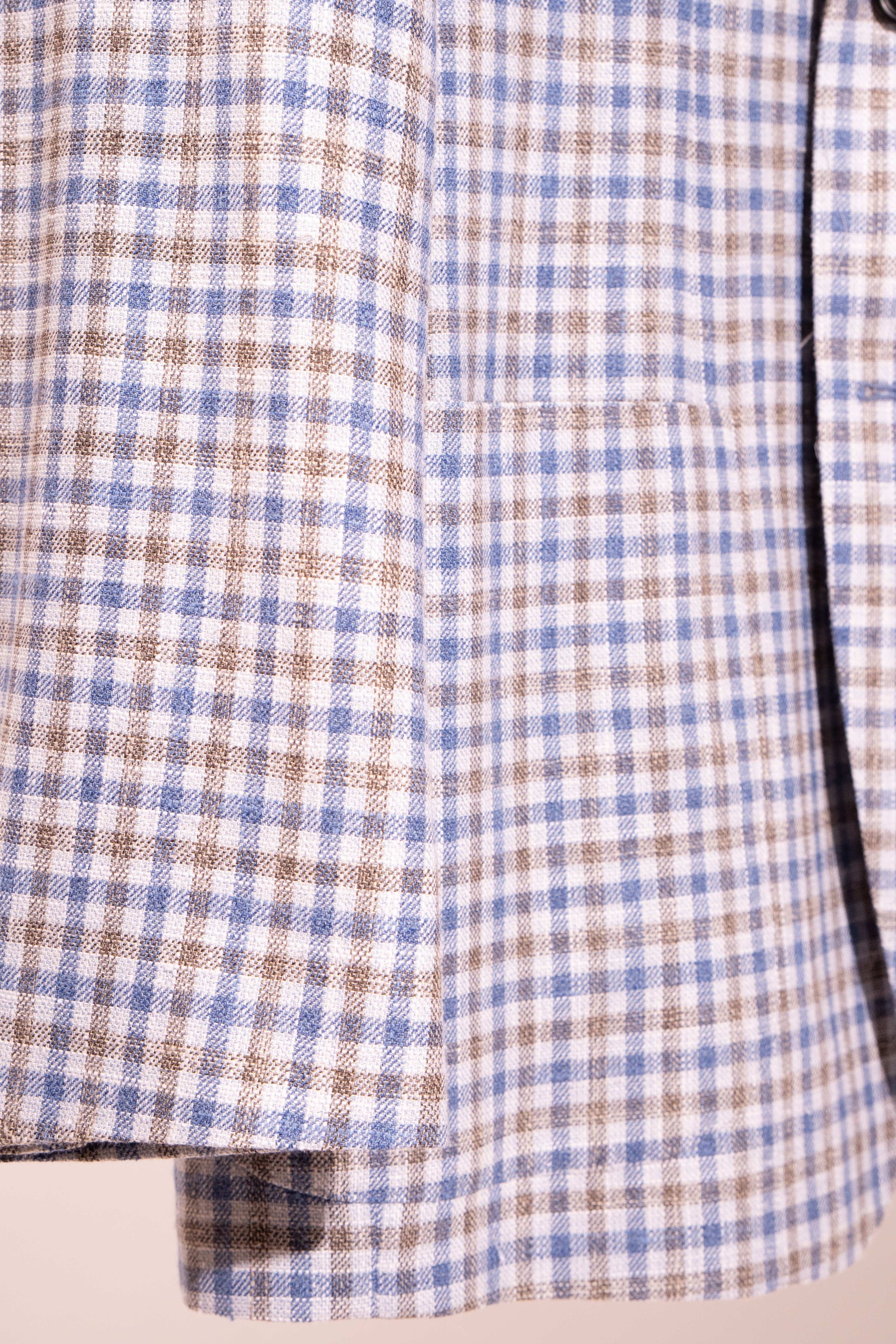 Sartorio Sport Coats Gray and Royal Blue Tattersall Sport Jacket