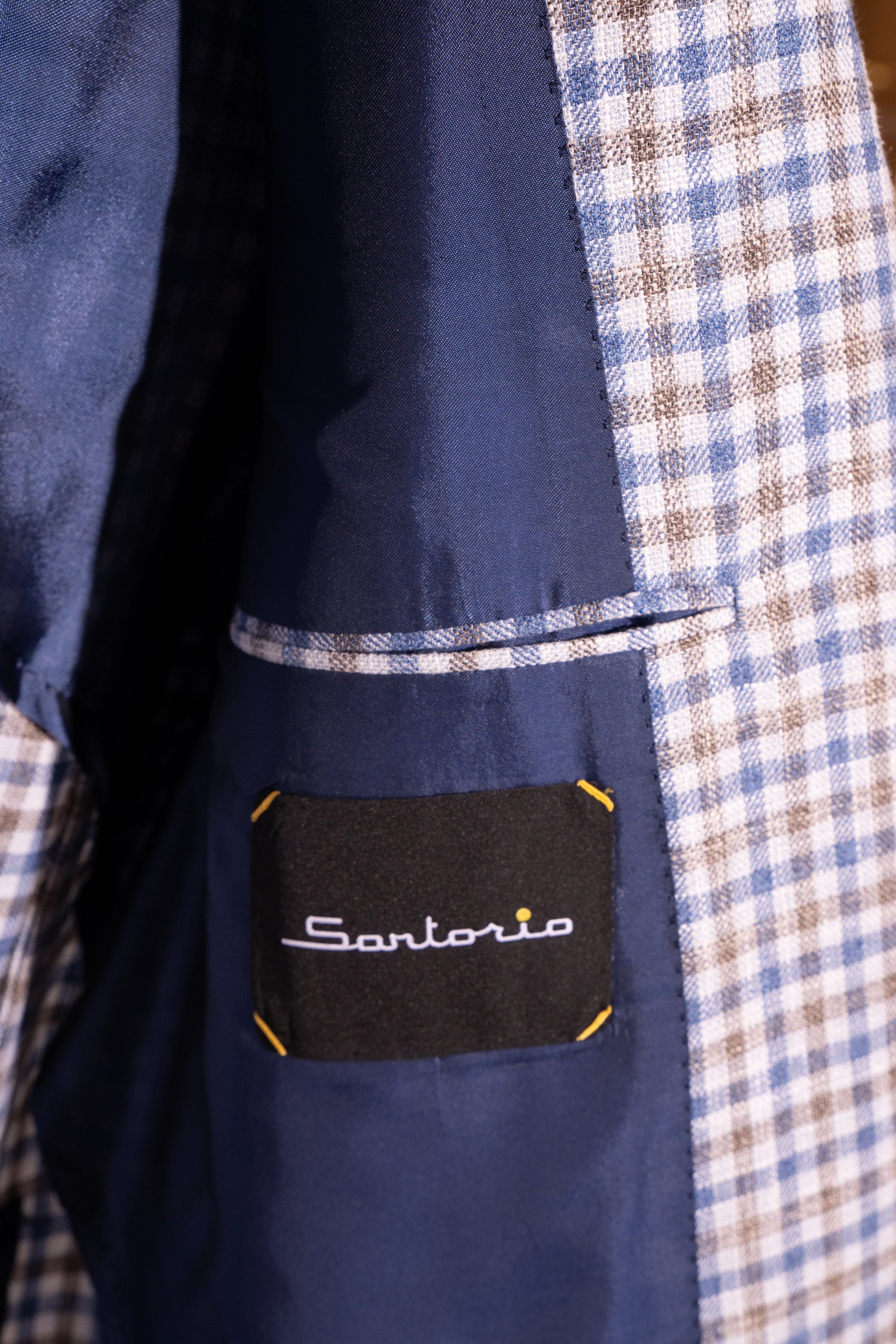 Sartorio Sport Coats Gray and Royal Blue Tattersall Sport Jacket