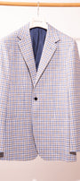 Sartorio Sport Coats Gray and Royal Blue Tattersall Sport Jacket