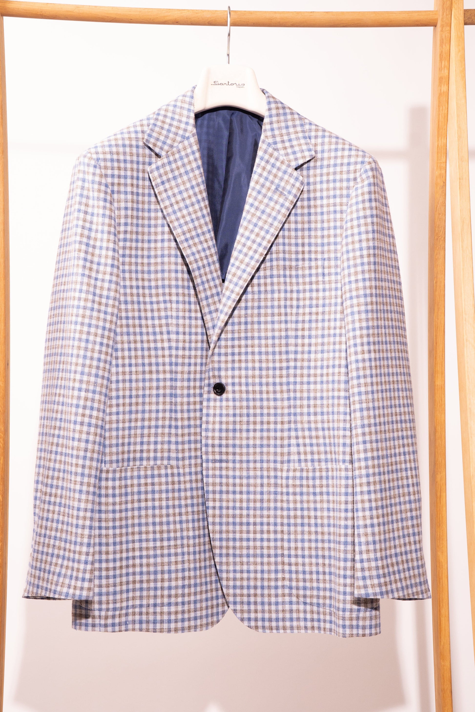 Sartorio Sport Coats Gray and Royal Blue Tattersall Sport Jacket