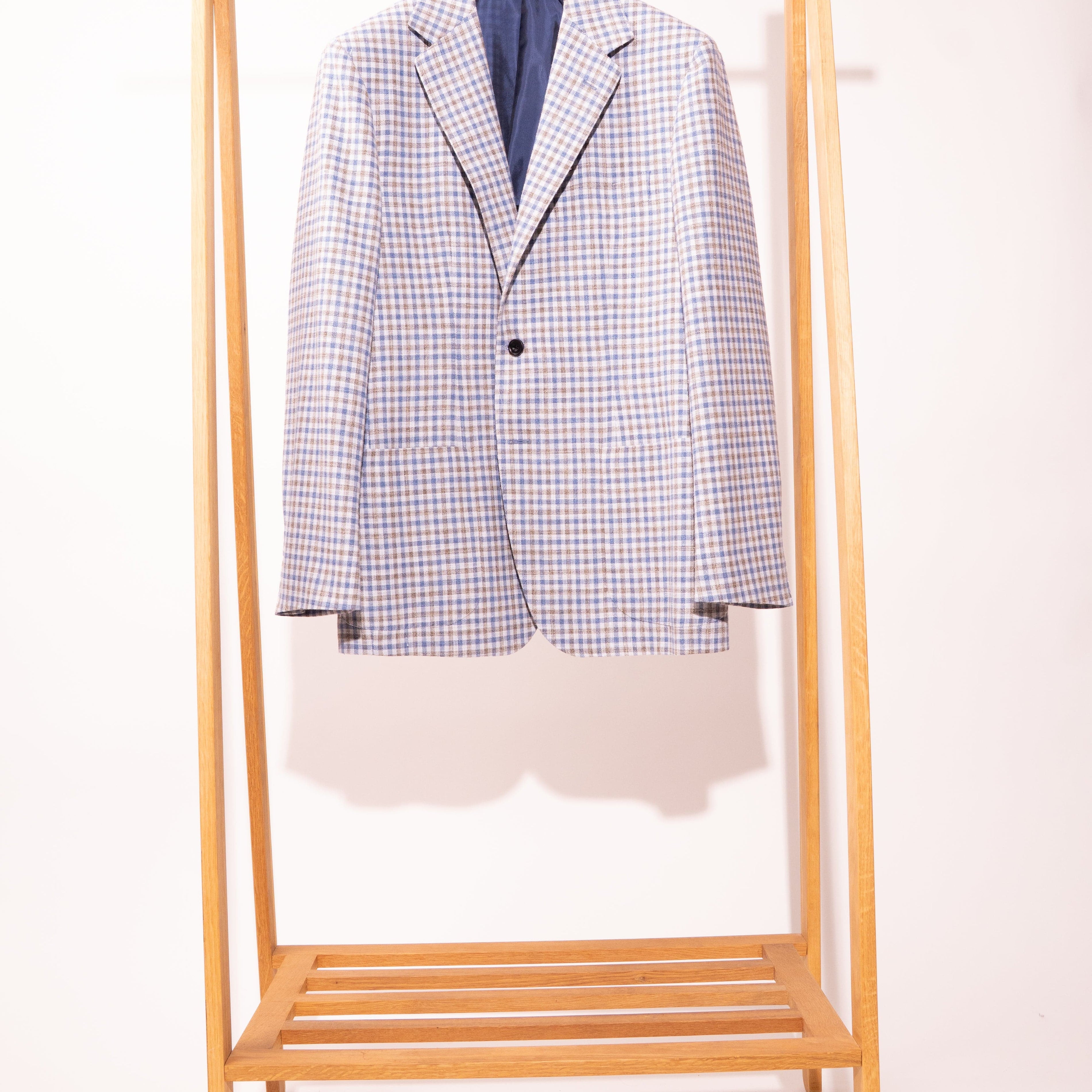 Sartorio Sport Coats Gray and Royal Blue Tattersall Sport Jacket