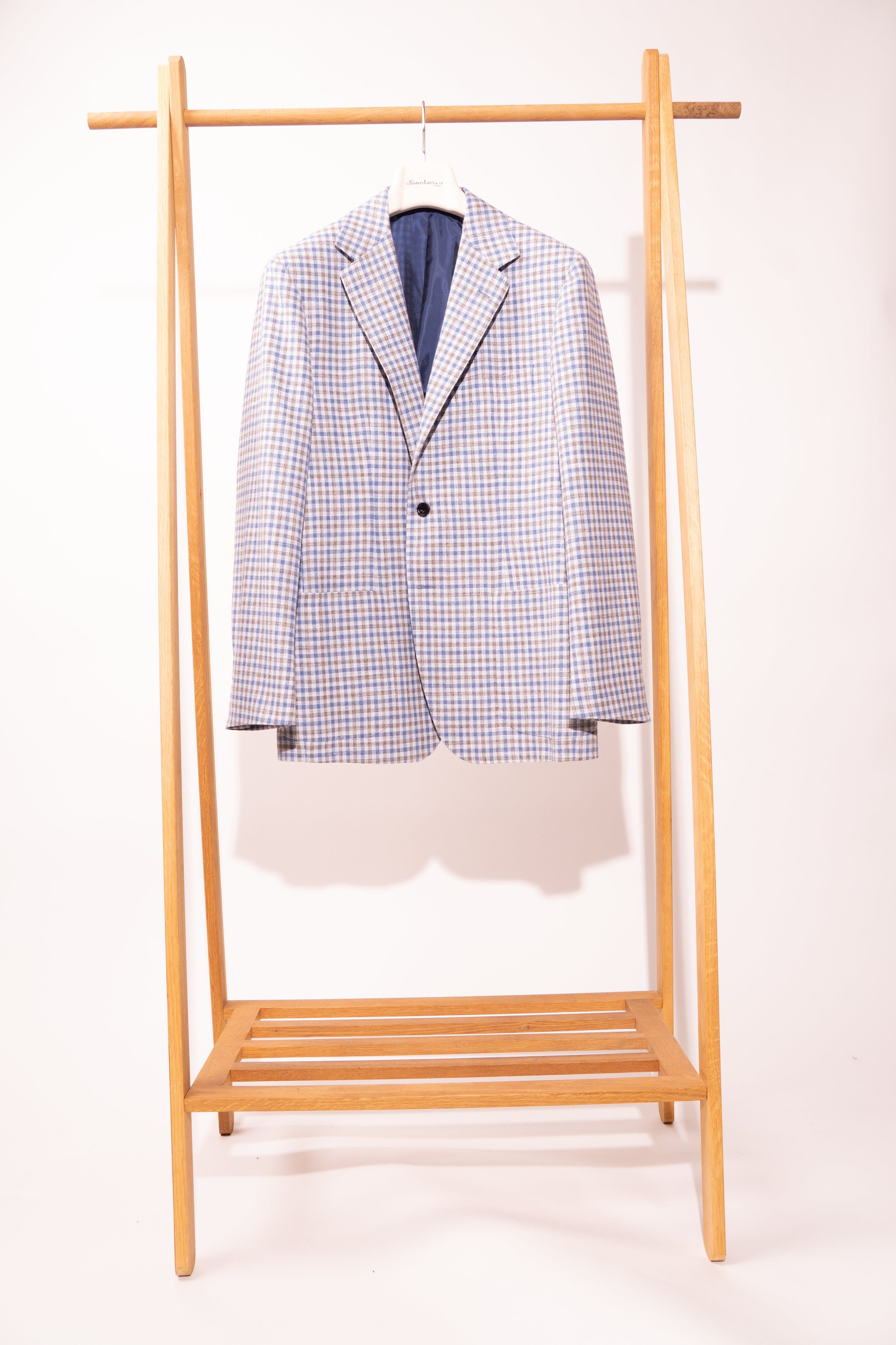 Sartorio Sport Coats Gray and Royal Blue Tattersall Sport Jacket