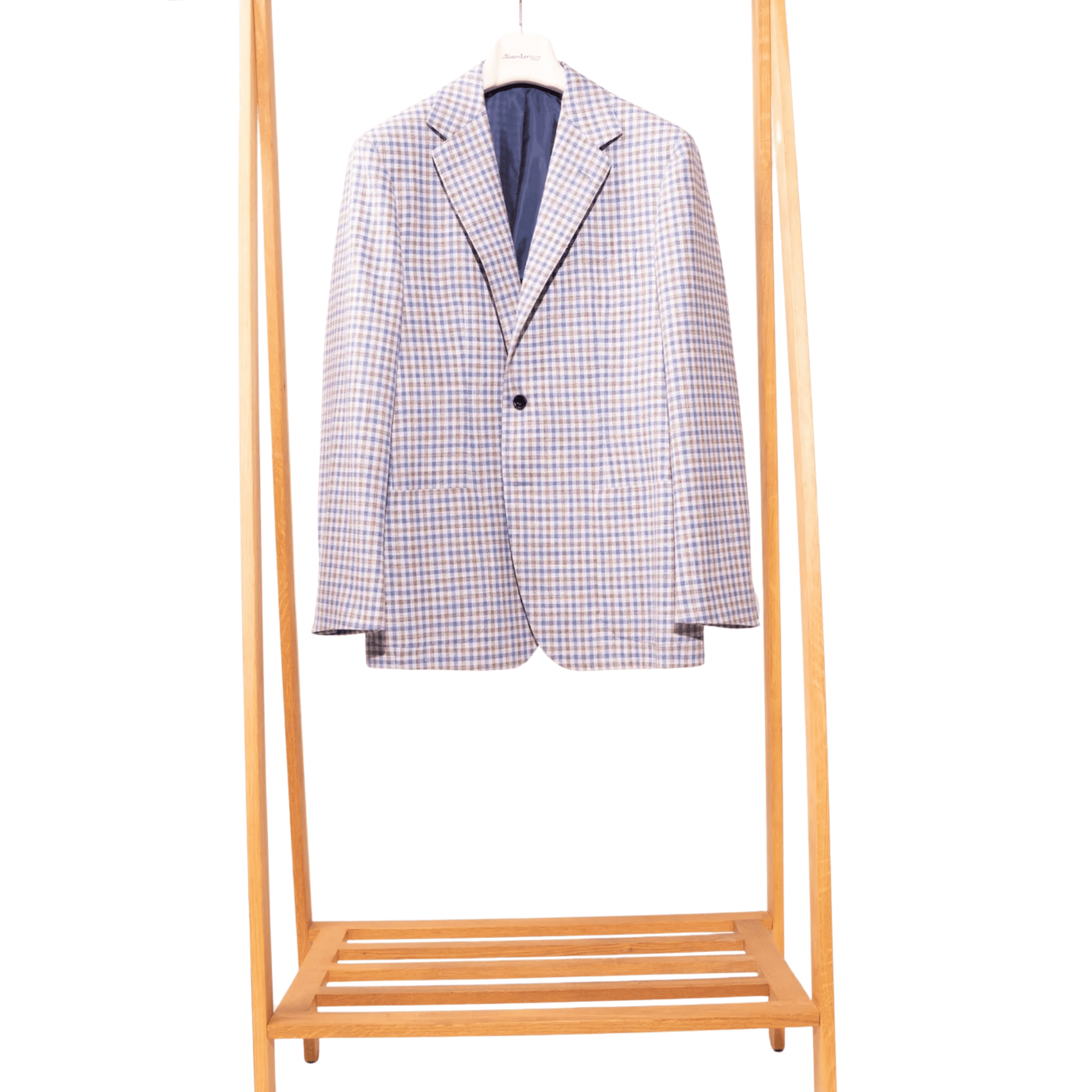 Sartorio Sport Coats Gray and Royal Blue Tattersall Sport Jacket
