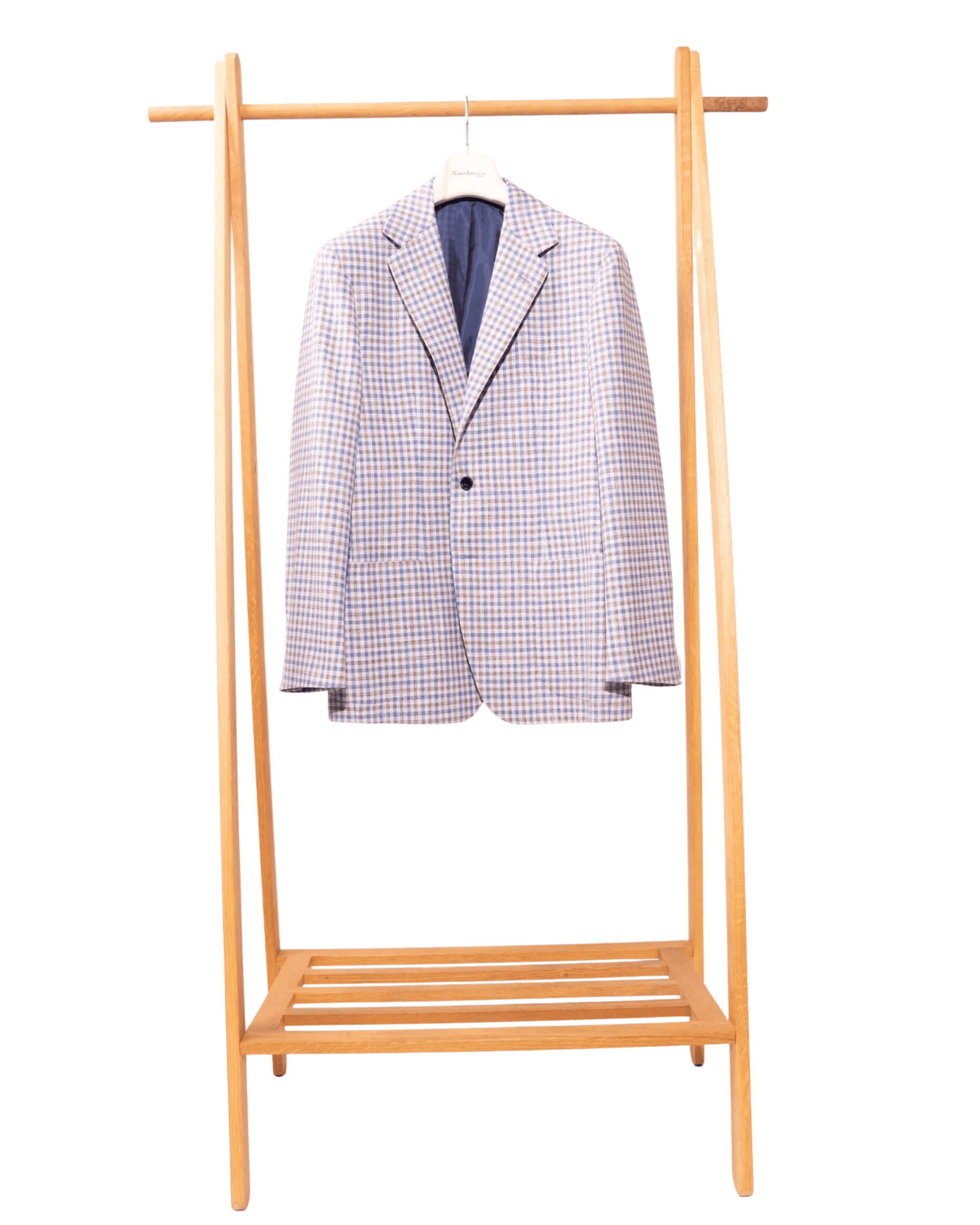 Sartorio Sport Coats Gray and Royal Blue Tattersall Sport Jacket