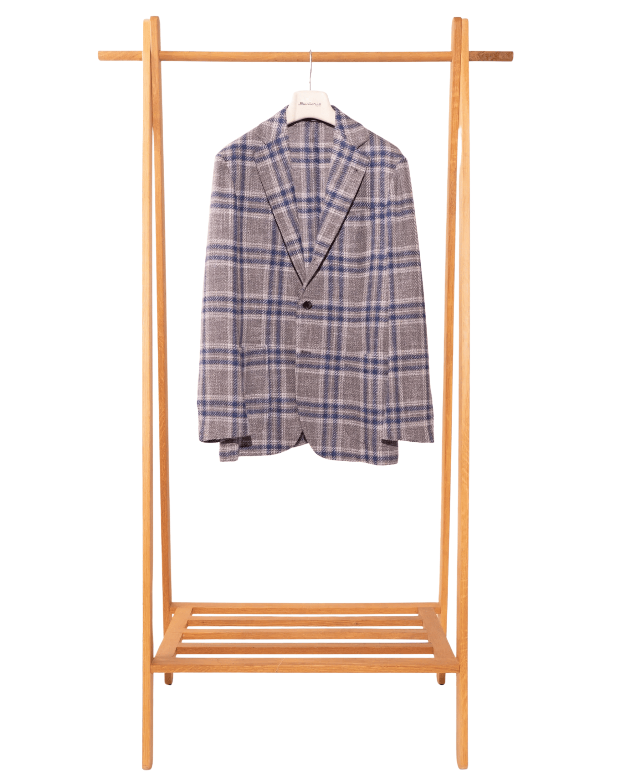Sartorio Sport Coats Grey, Royal Blue & White Plaid Sport Coat