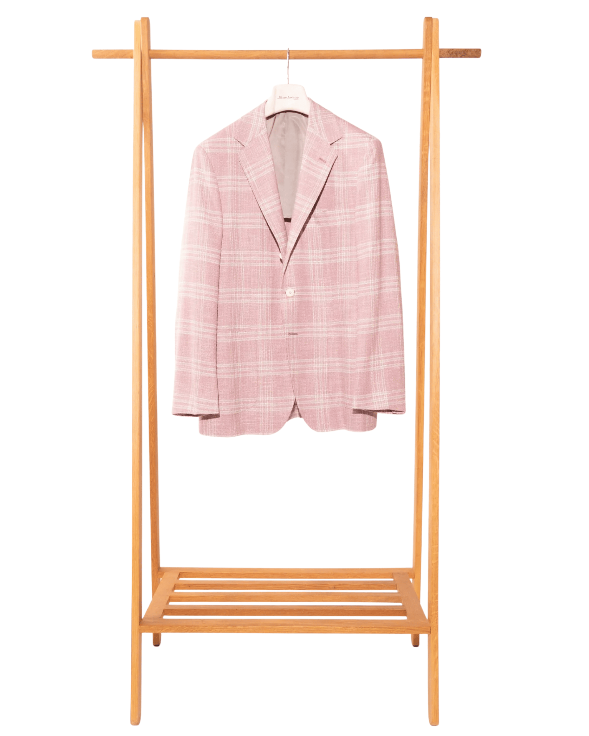 Sartorio Sport Coats Lavender and White Plaid Sport Coat