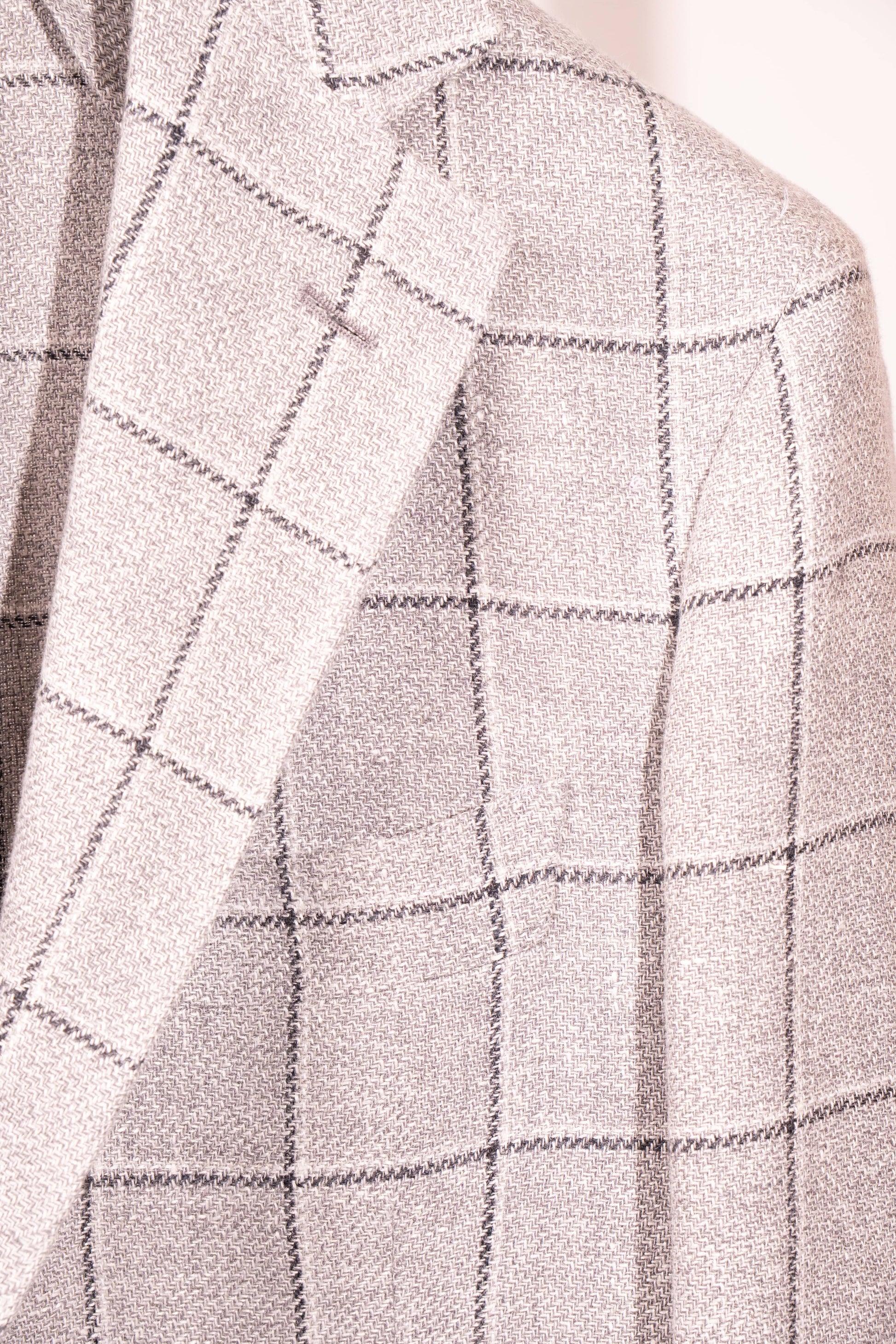 Sartorio Sport Coats Light and Dark Gray Windowpane Sport Jacket