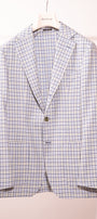 Sartorio Sport Coats Light Blue and Green Tattersall Sport Jacket