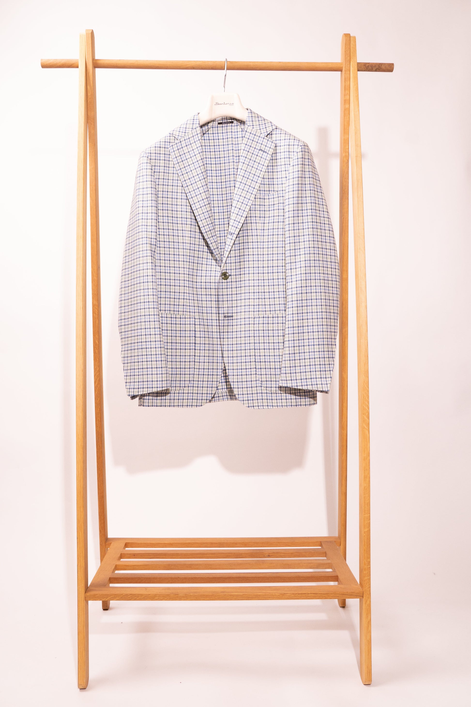 Sartorio Sport Coats Light Blue and Green Tattersall Sport Jacket