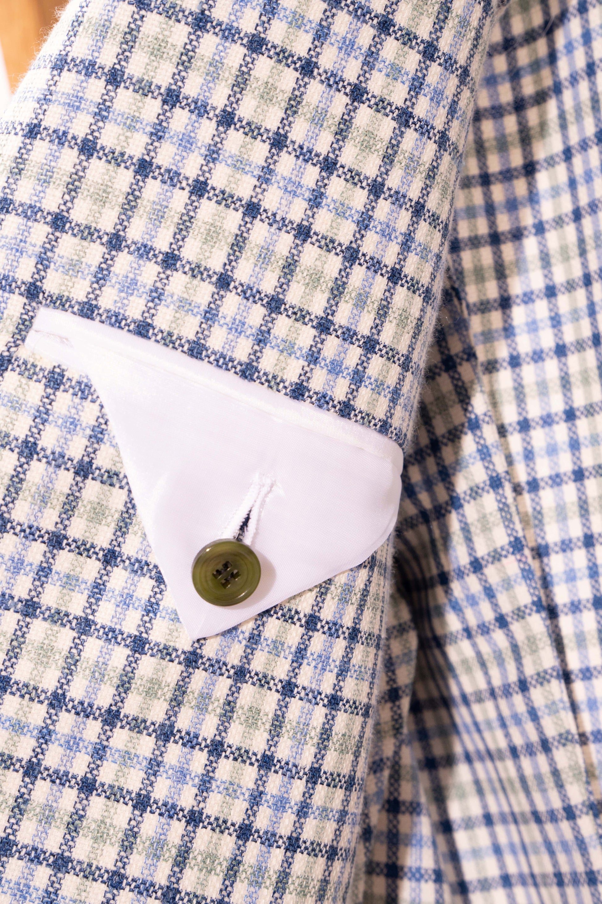 Sartorio Sport Coats Light Blue and Green Tattersall Sport Jacket