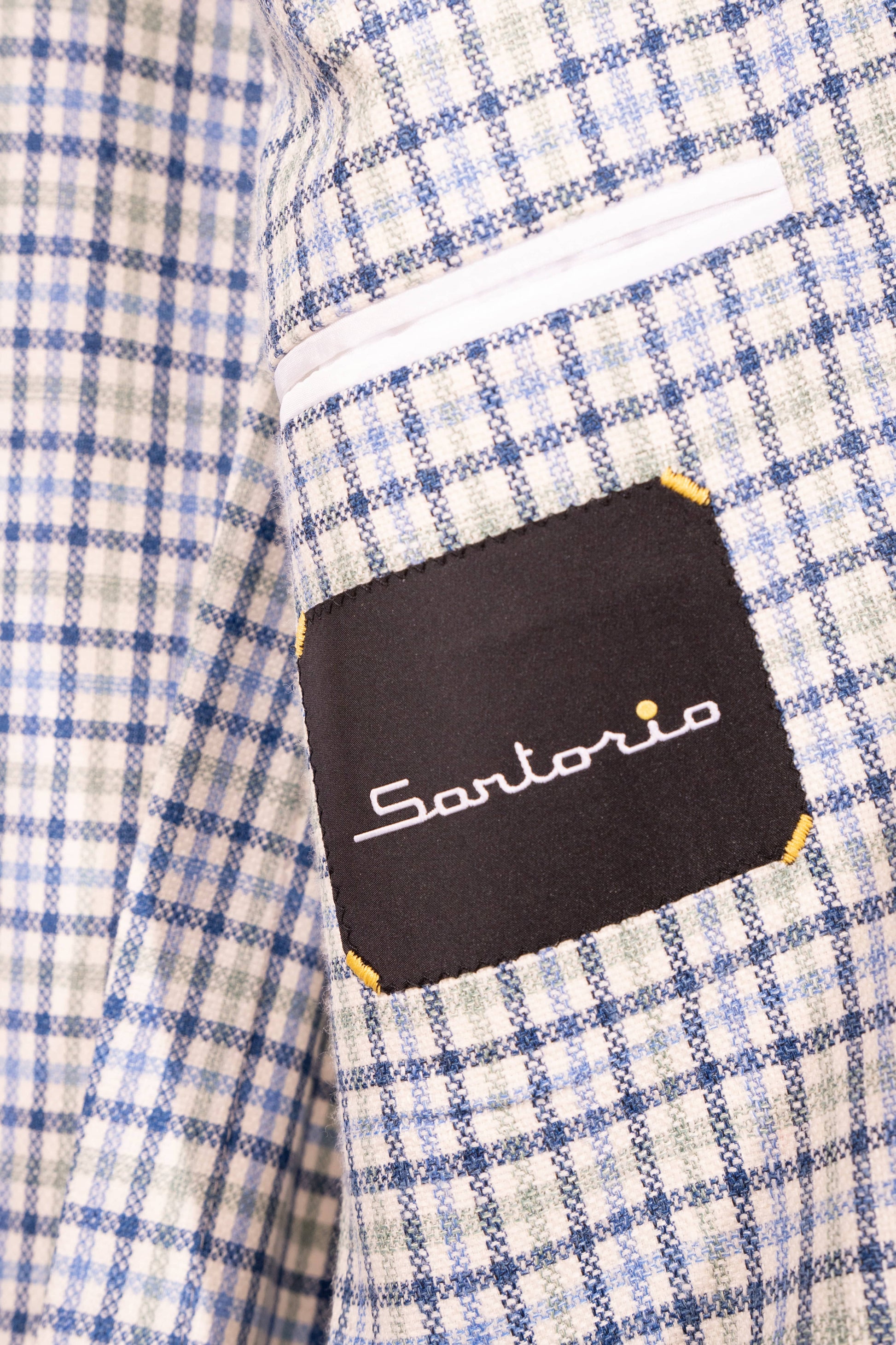 Sartorio Sport Coats Light Blue and Green Tattersall Sport Jacket