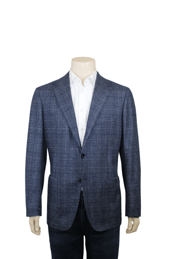 Sartorio Sport Coats Navy Plaid Sport Coat