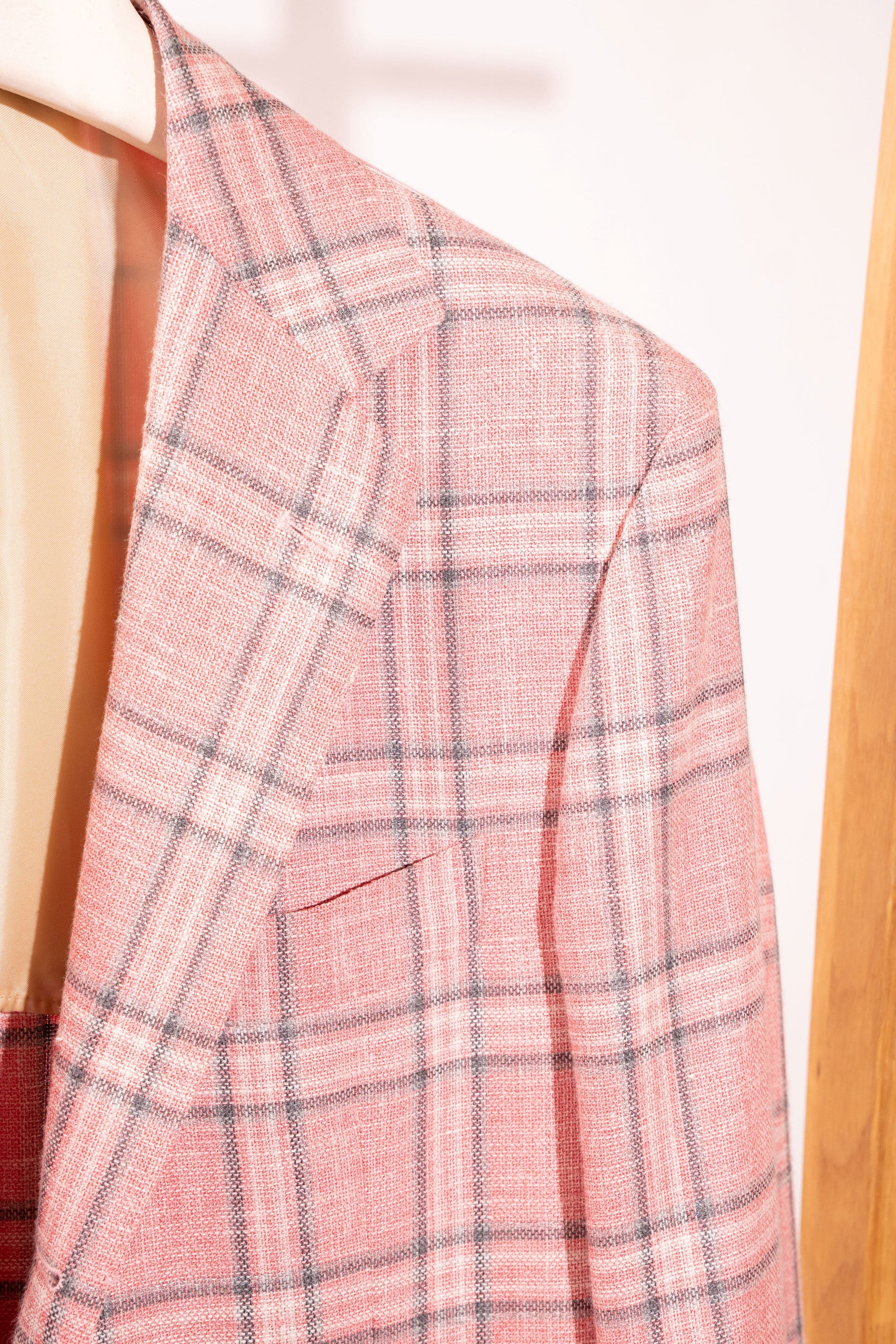 Sartorio Sport Coats Pink and Gray Plaid Sport Jacket
