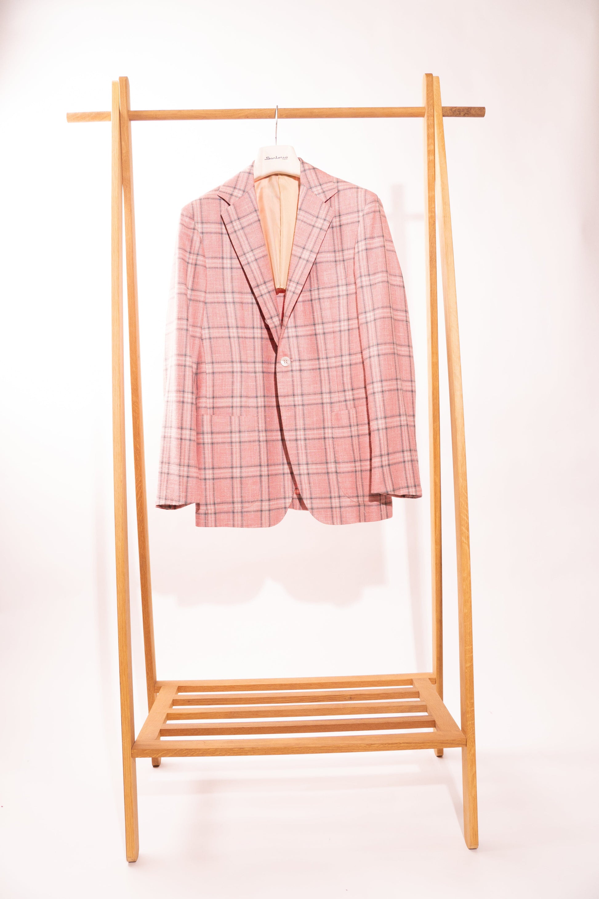 Sartorio Sport Coats Pink and Gray Plaid Sport Jacket