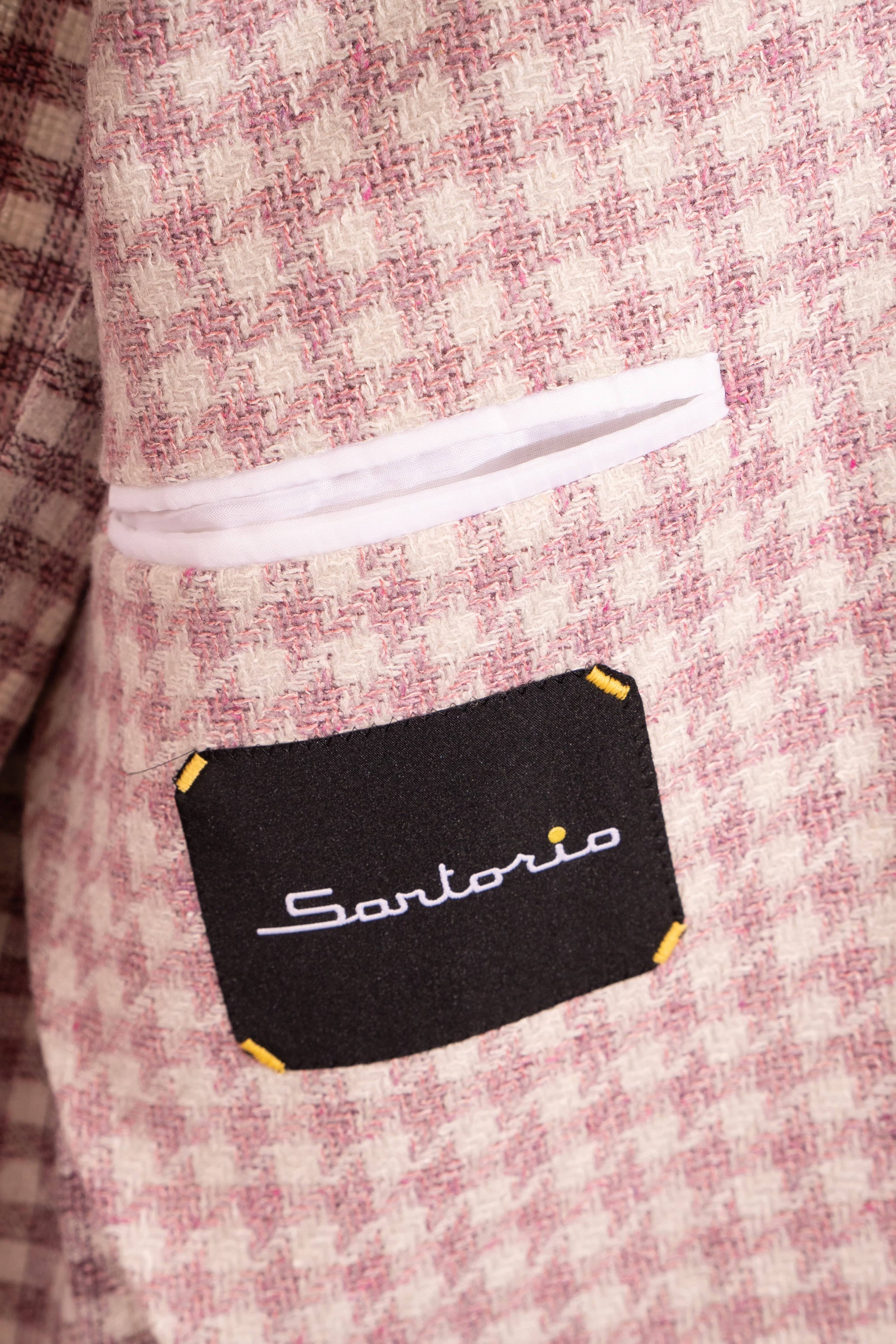 Sartorio Sport Coats Pink Stone Houndstooth Sport Jacket