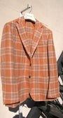 Sartorio Sport Coats Plaid Sport Coat in Orange/Grey