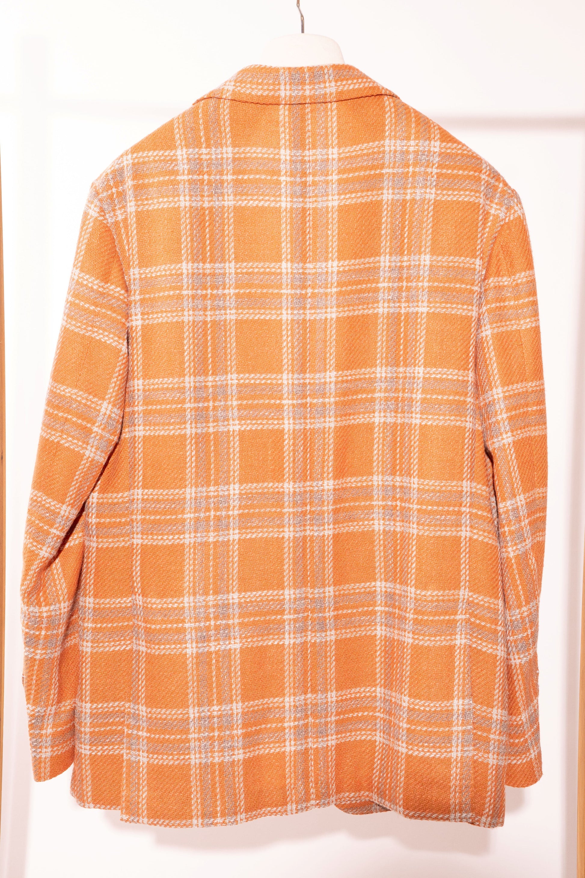 Sartorio Sport Coats Plaid Sport Coat in Orange/Grey