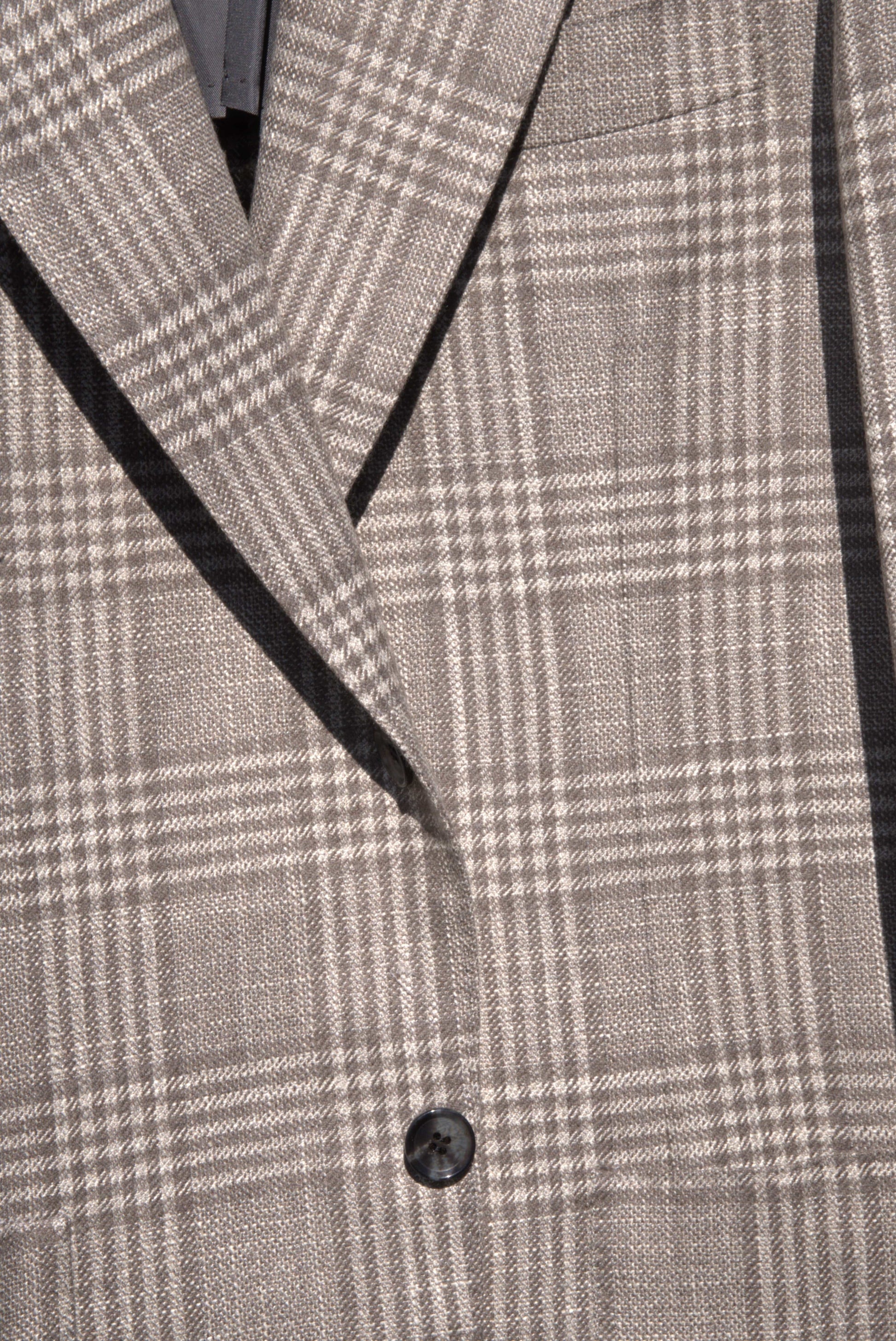 Sartorio Sport Coats Plaid Sport Coat in Taupe Cream