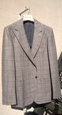 Sartorio Sport Coats Plaid Sport Coat in Taupe Cream