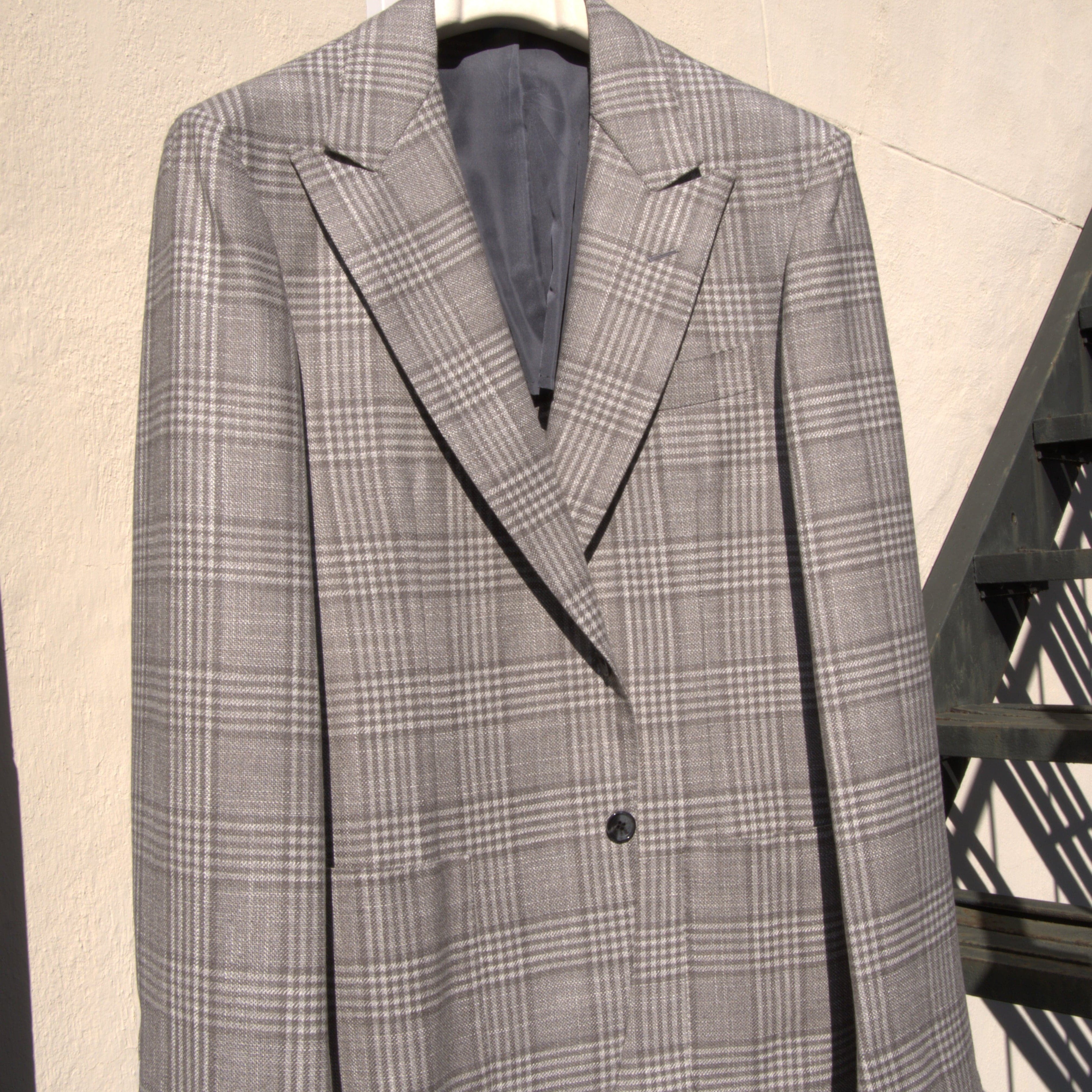 Sartorio Sport Coats Plaid Sport Coat in Taupe Cream