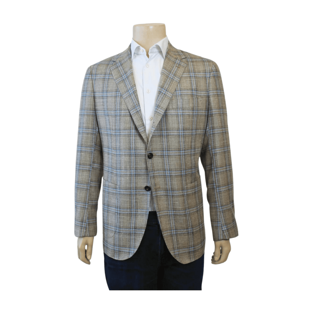 Sartorio Sport Coats Sartorio Sport Coat - Tan & Blue Plaid