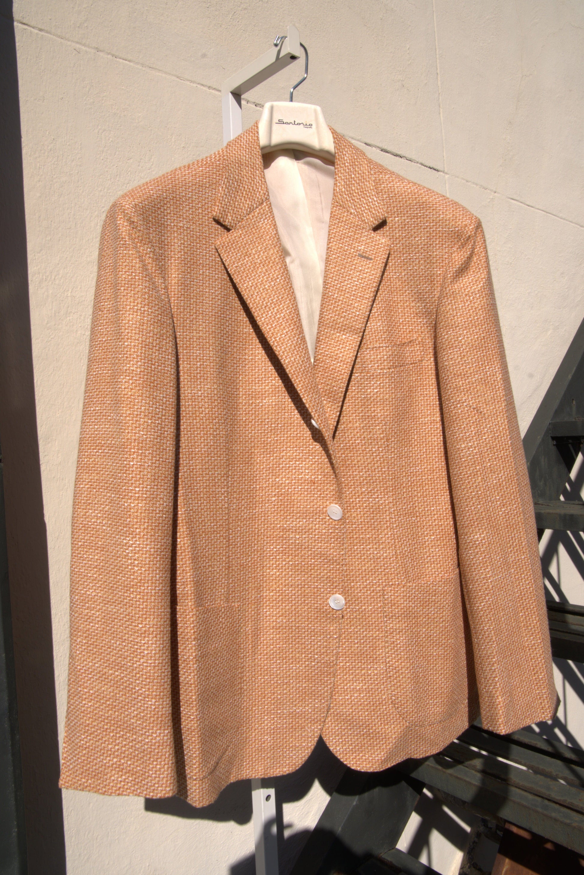 Sartorio Sport Coats Textured Solid Sport Coat in Rust