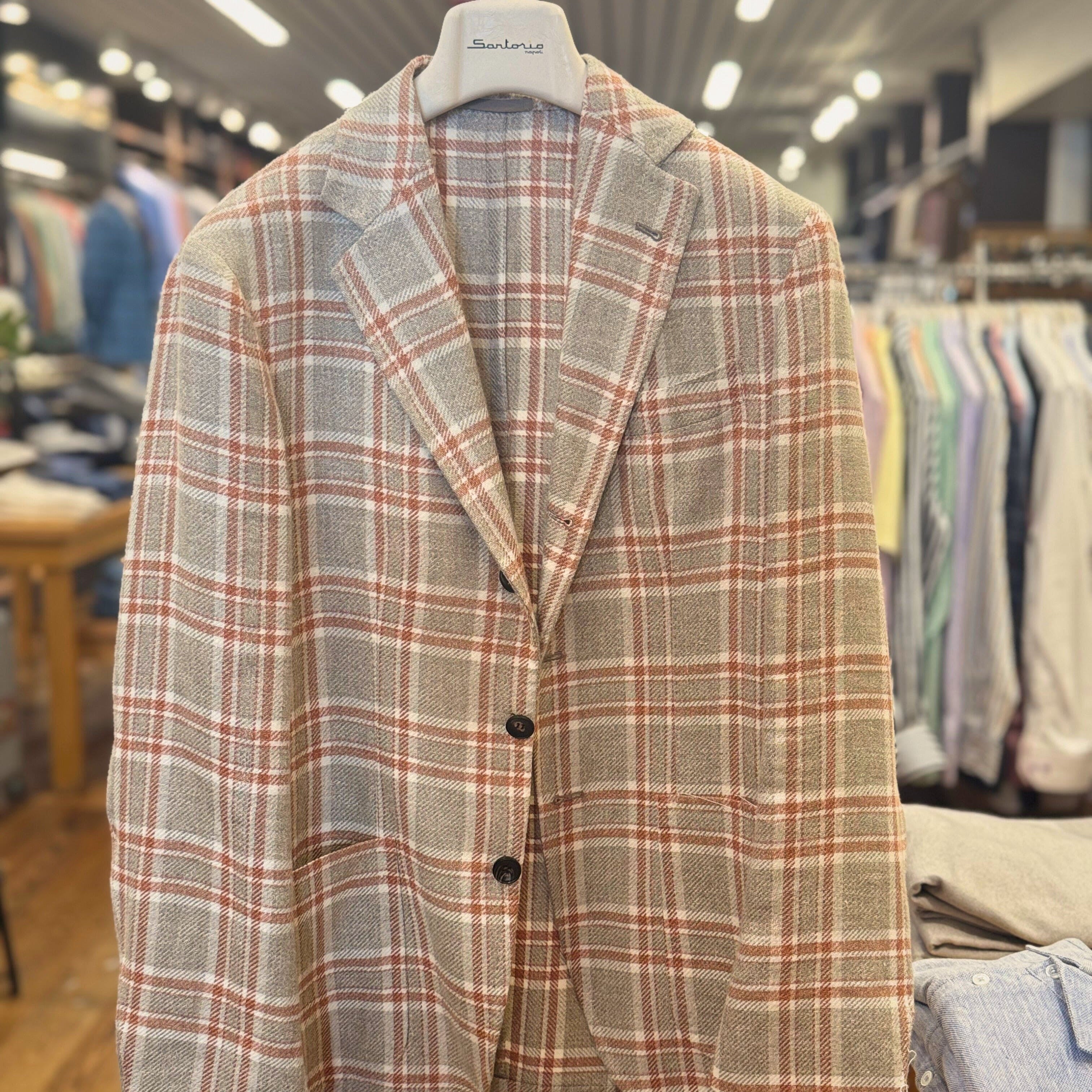Sartorio Sport Coats US 42 / Brick Plaid Sartorio Napoli Jacket - Brick Plaid