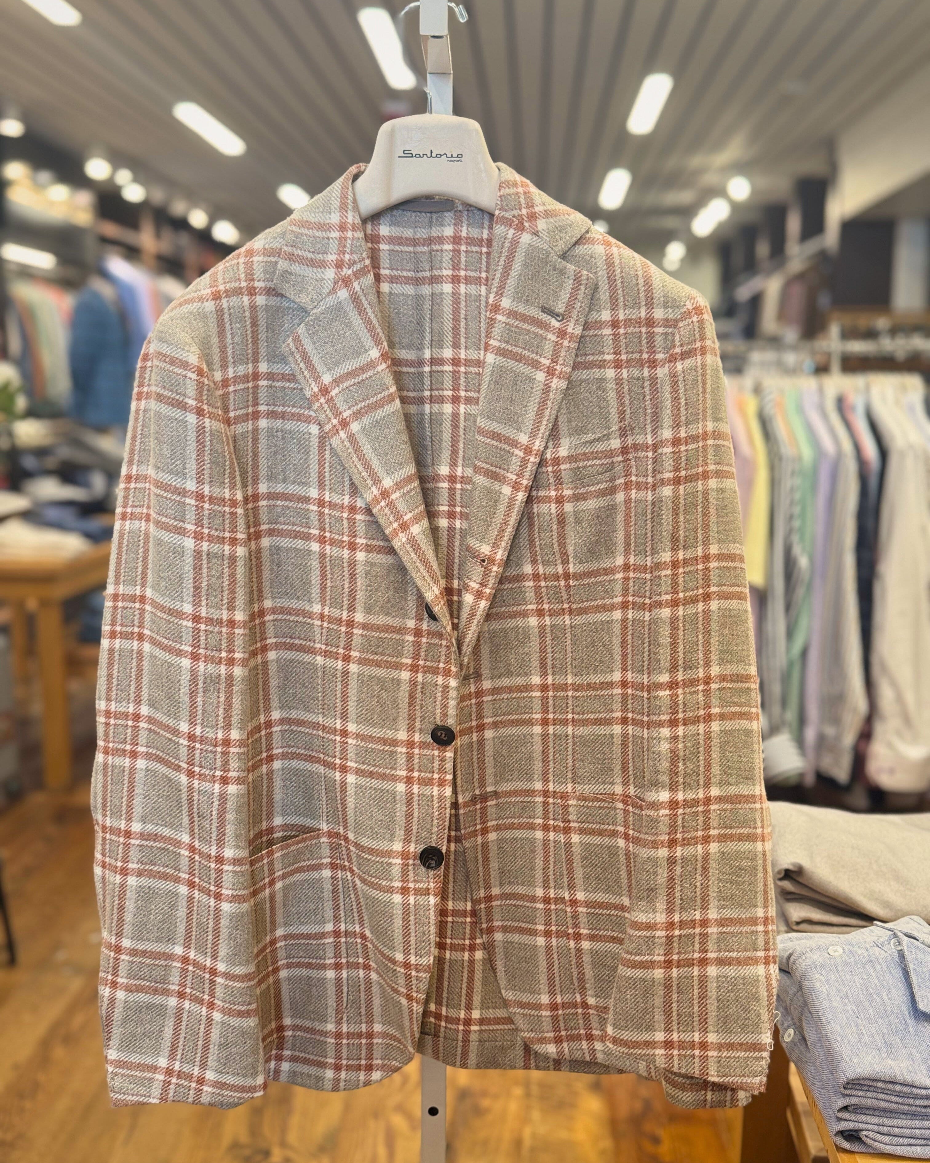 Sartorio Sport Coats US 42 / Brick Plaid Sartorio Napoli Jacket - Brick Plaid