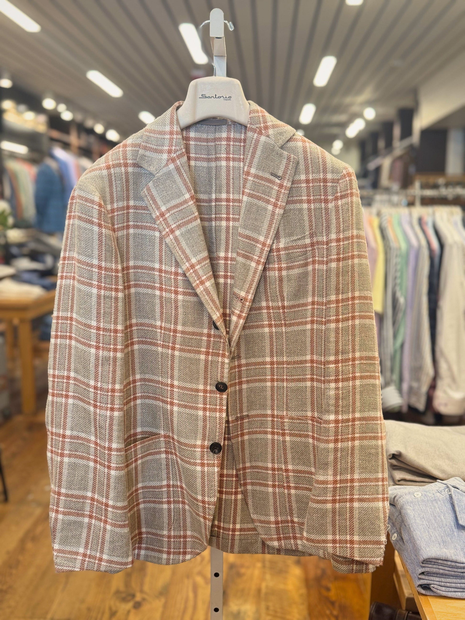 Sartorio Sport Coats US 42 / Brick Plaid Sartorio Napoli Jacket - Brick Plaid