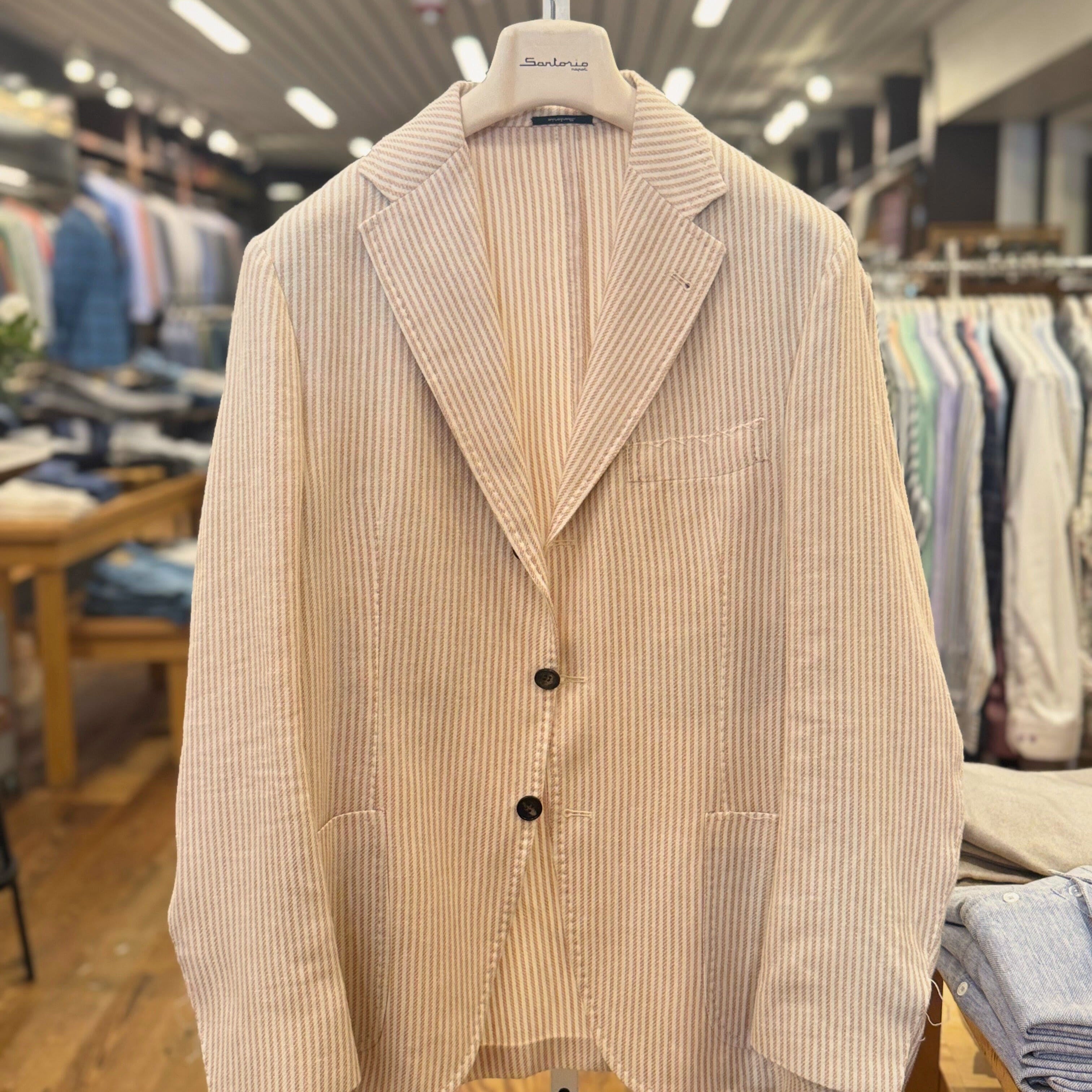 Sartorio Sport Coats US 44 / Orange Stripe Sartorio Napoli Jacket - Orange Stripe