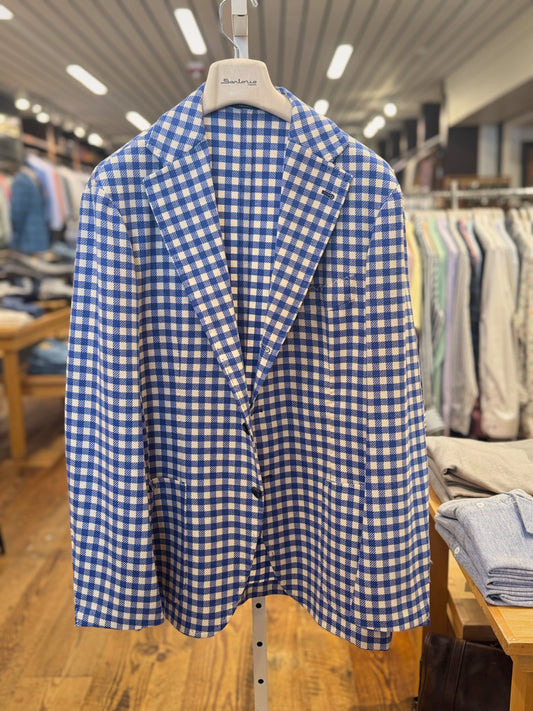 Sartorio Sport Coats US 46 / Blue Gingham Sartorio Napoli Jacket - Royal Blue Gingham